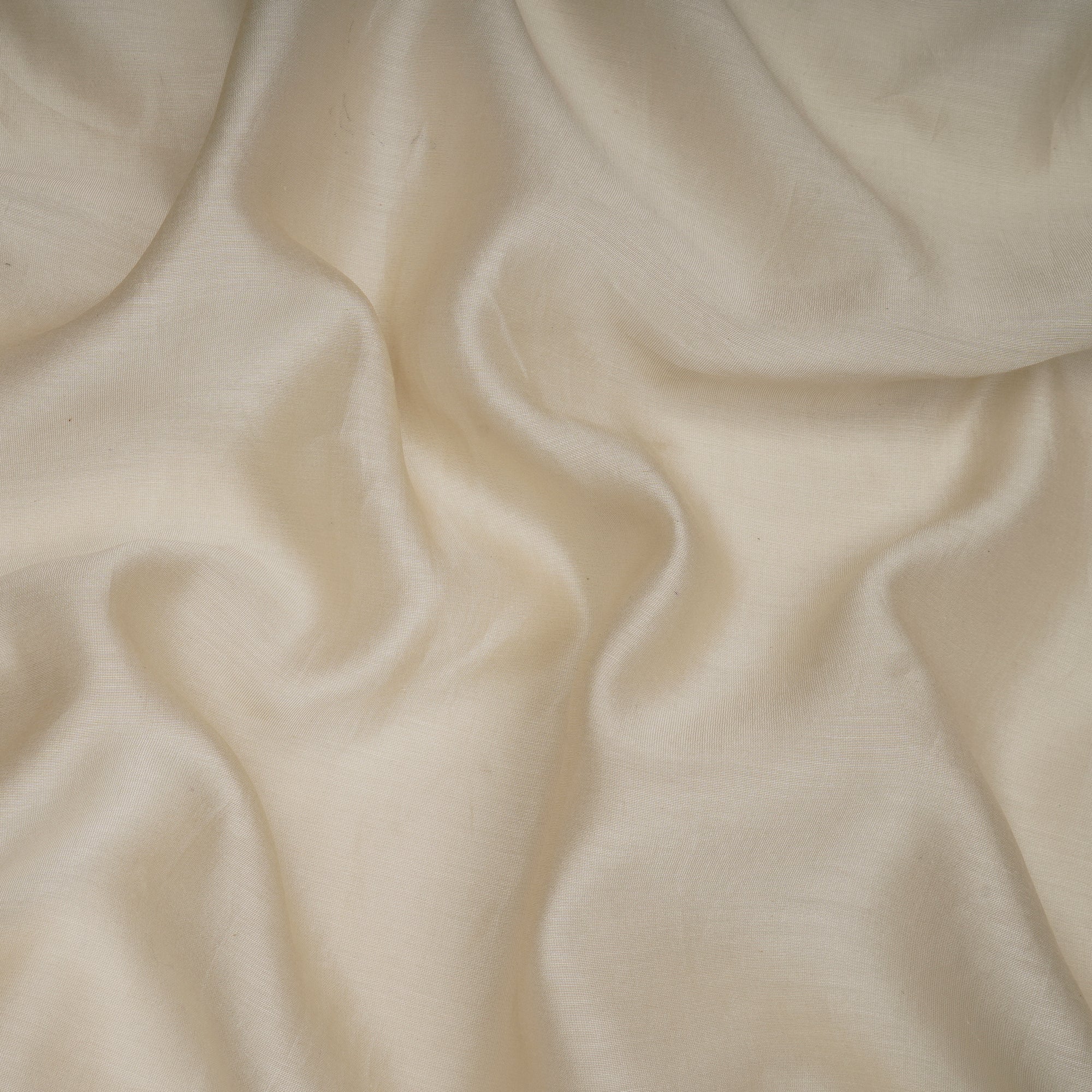 (Pre-Cut 1.10 Mtr)Cream Piece Dyed Plain Silk-Cotton Fabric