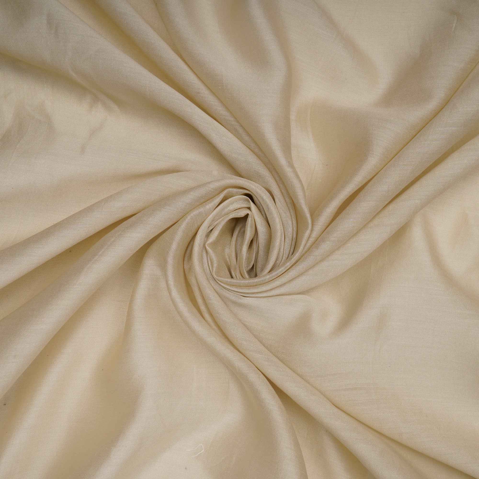 (Pre-Cut 1.10 Mtr)Cream Piece Dyed Plain Silk-Cotton Fabric