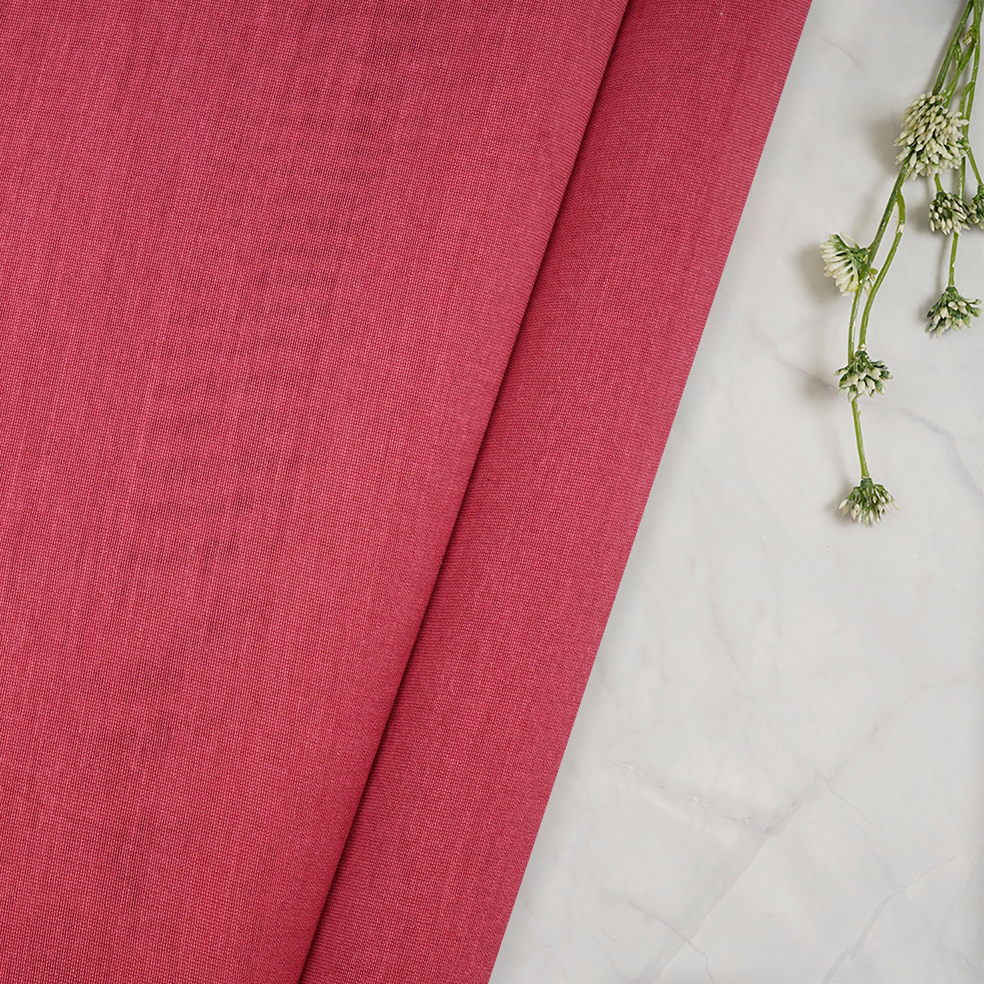 (Pre-Cut 2.90 Mtr) Pink Piece Dyed Pure Rapier Chanderi Fabric