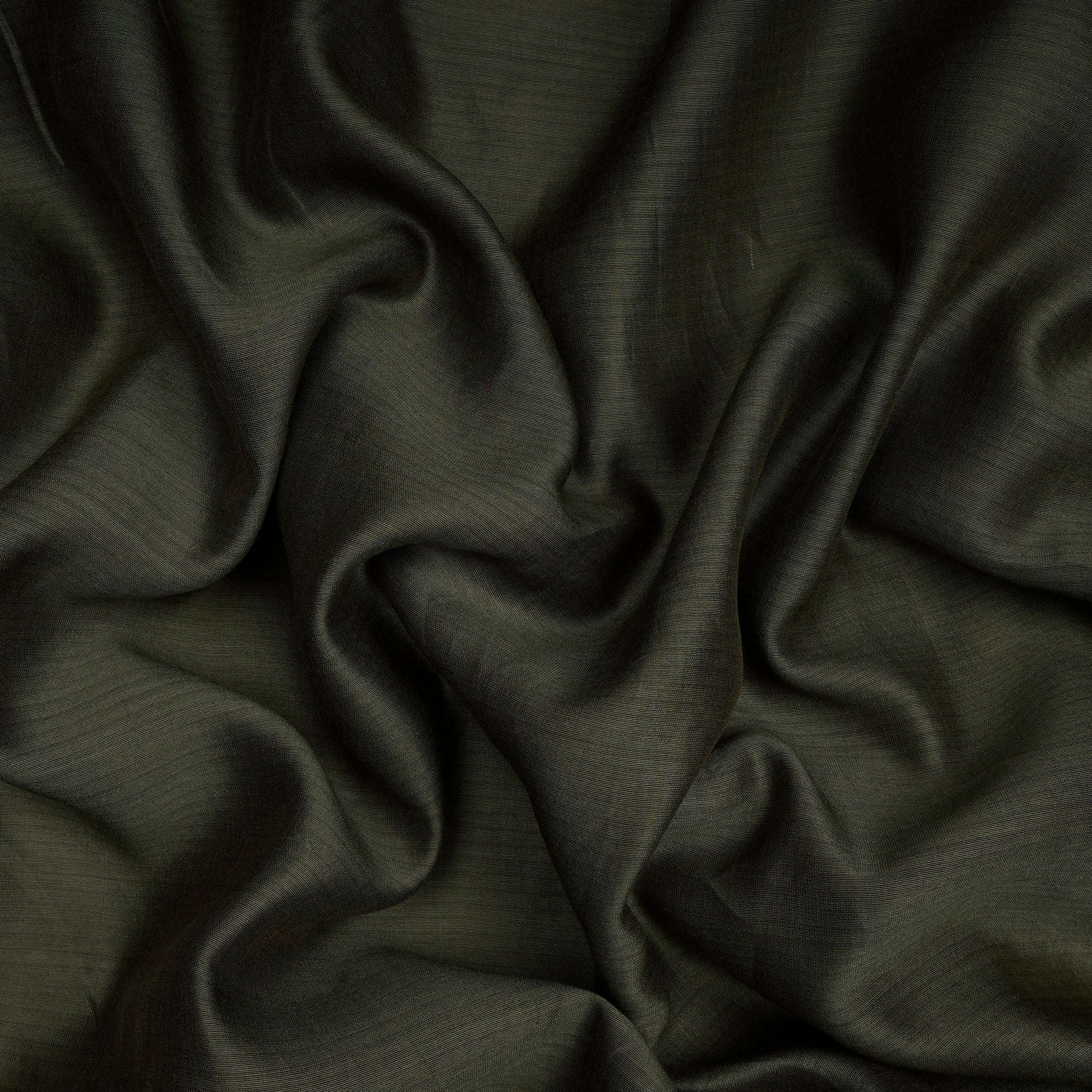 (Pre-Cut 3.00 Mtr) Dark Green Piece Dyed Rapier Chanderi Fabric
