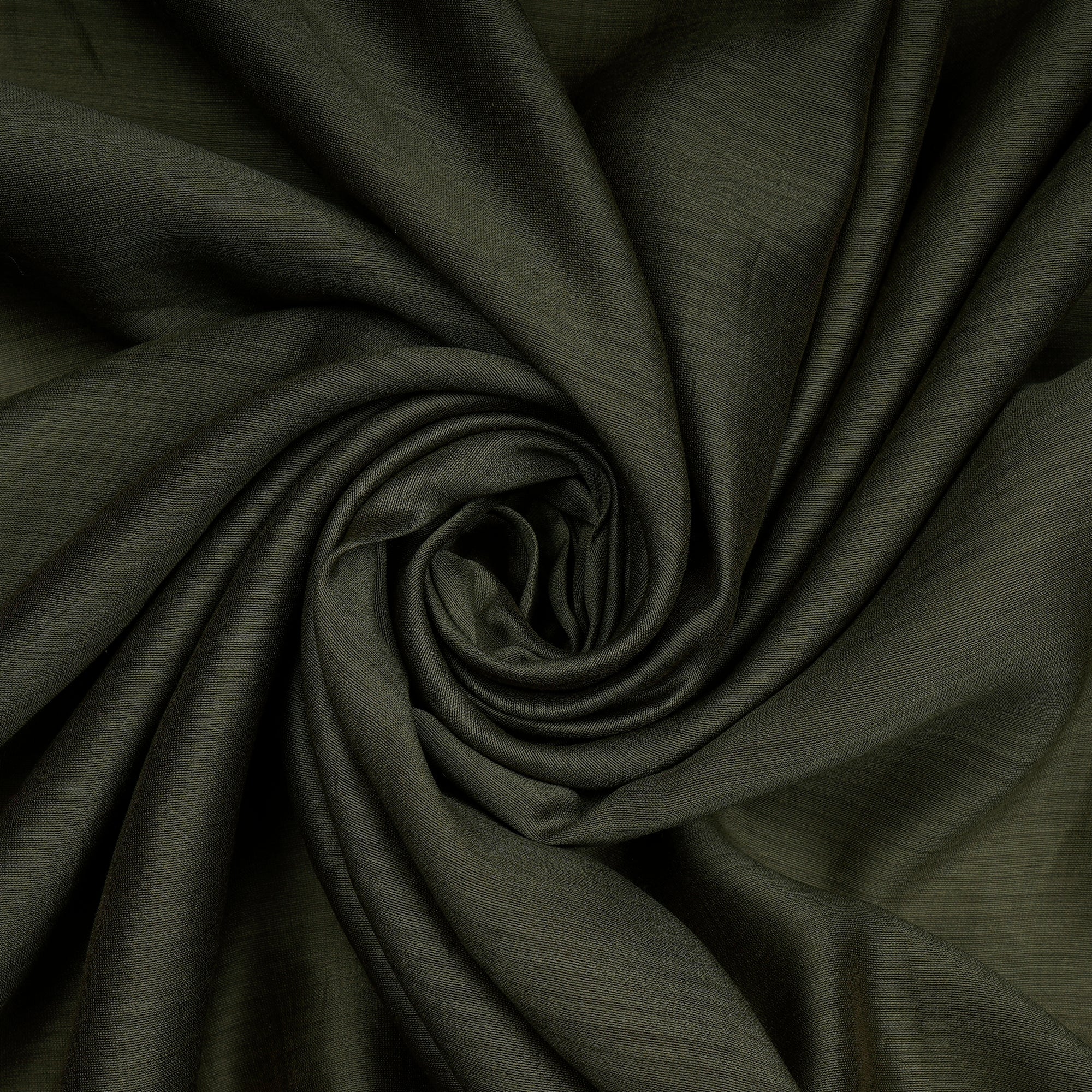 (Pre-Cut 3.00 Mtr) Dark Green Piece Dyed Rapier Chanderi Fabric