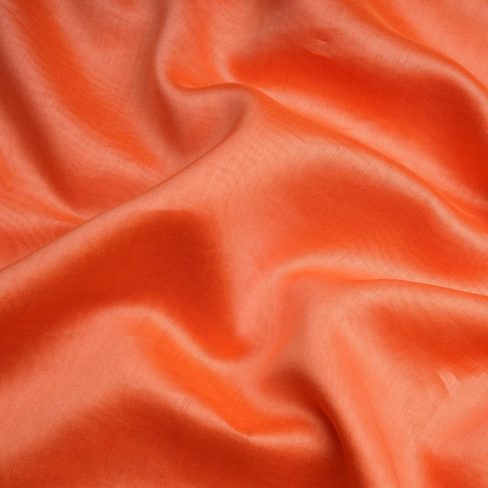 (Pre-Cut 4.50 Mtr)Orange Piece Dyed Plain Chanderi Fabric