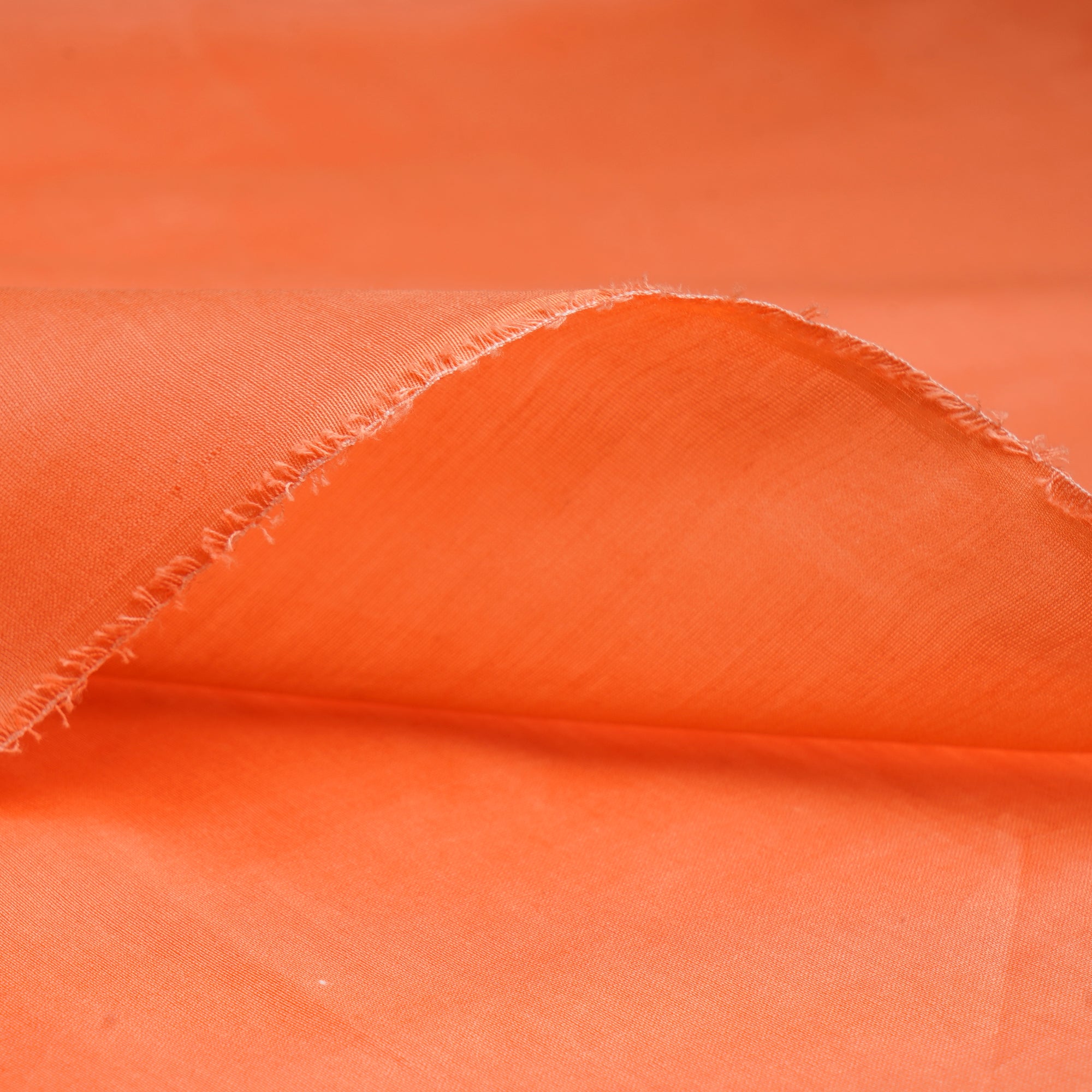 (Pre-Cut 4.50 Mtr)Orange Piece Dyed Plain Chanderi Fabric