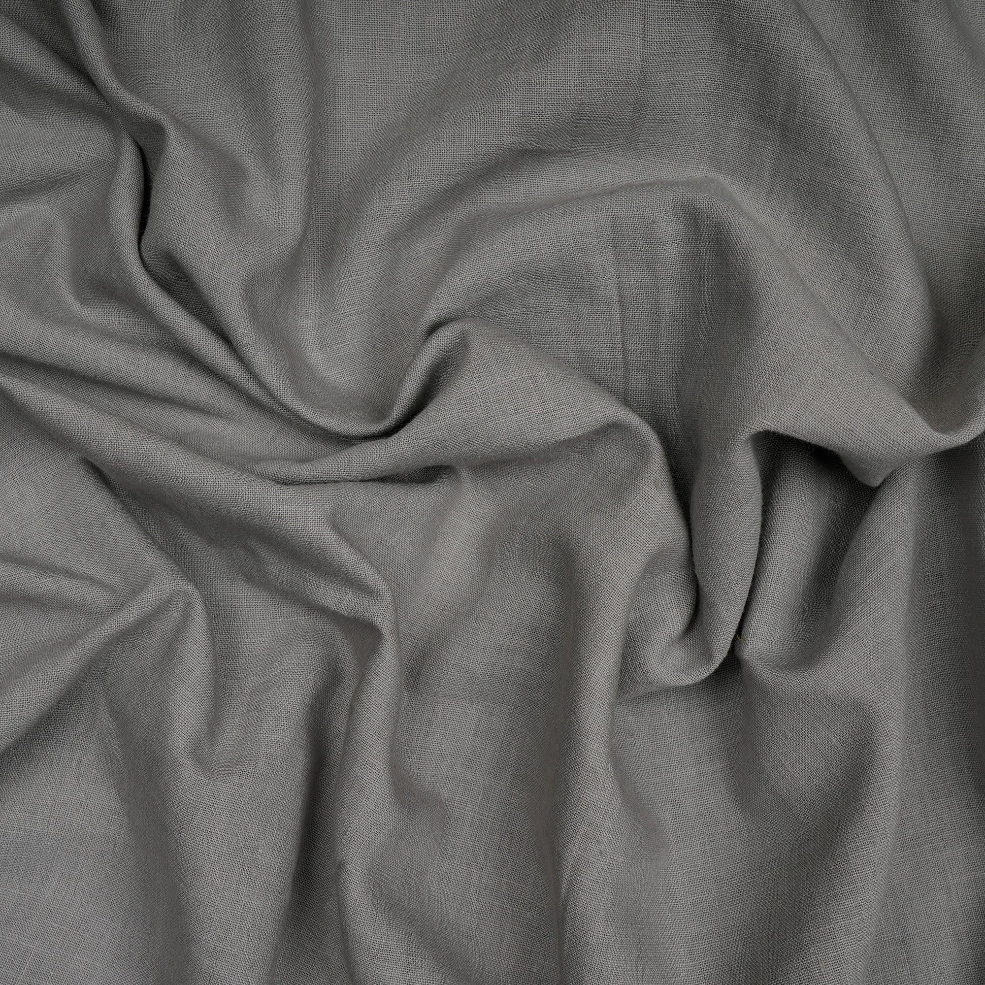 (Pre-Cut 1.65 Mtr)Grey Piece Dyed Plain Cotton Fabric