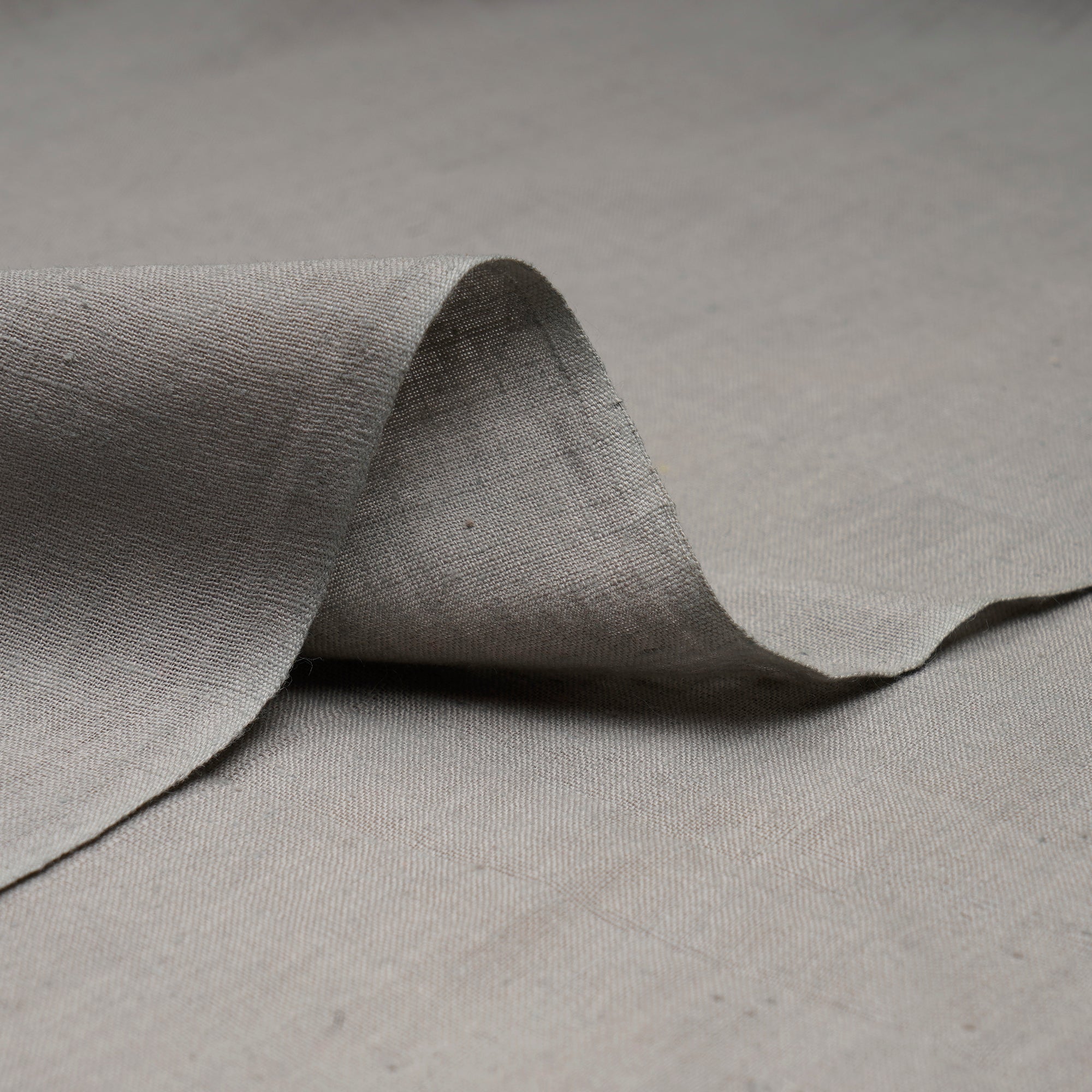 (Pre-Cut 1.65 Mtr)Grey Piece Dyed Plain Cotton Fabric