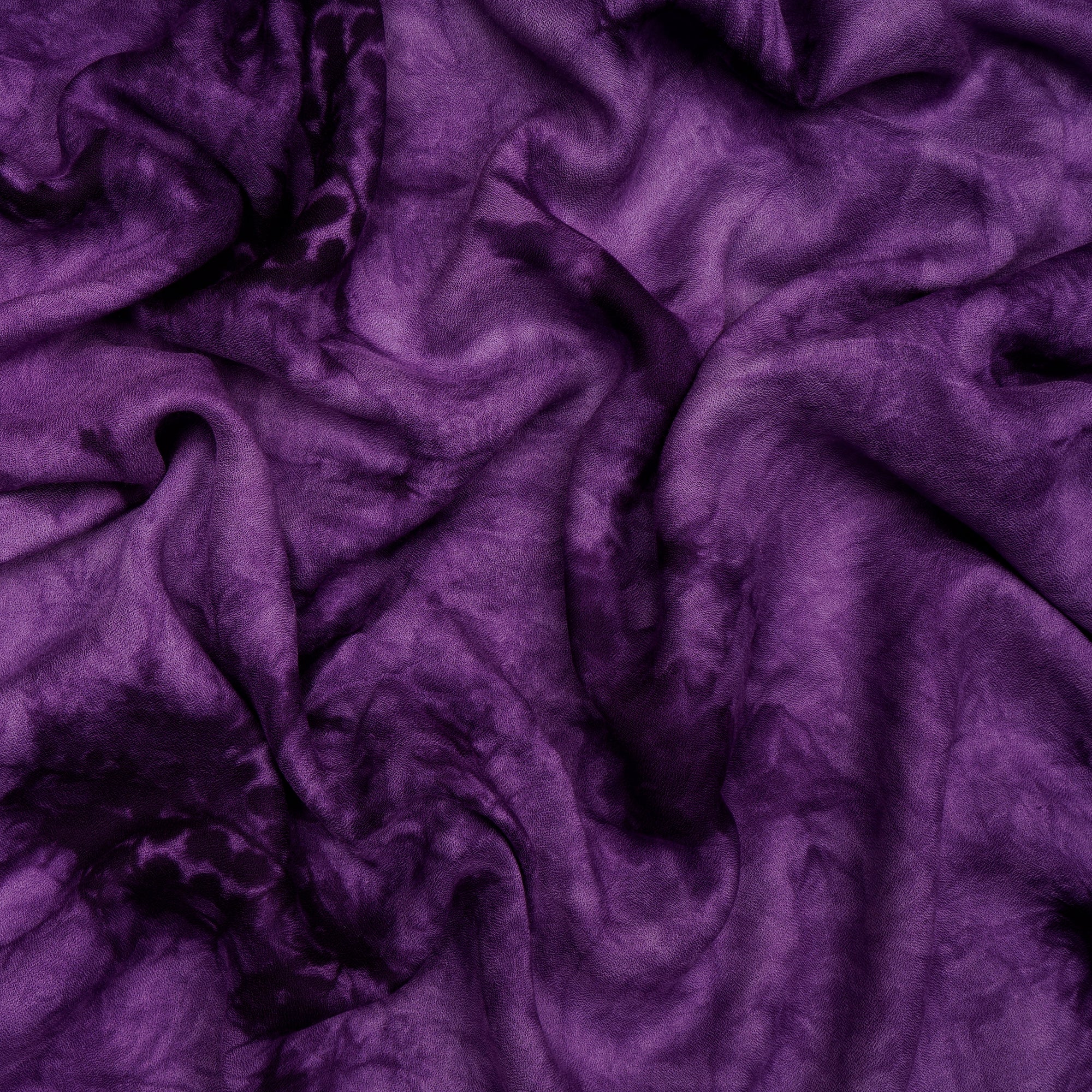 (Pre-Cut 3.20 Mtr)Purple Color Handcrafted Batik Printed Cotton Fabric