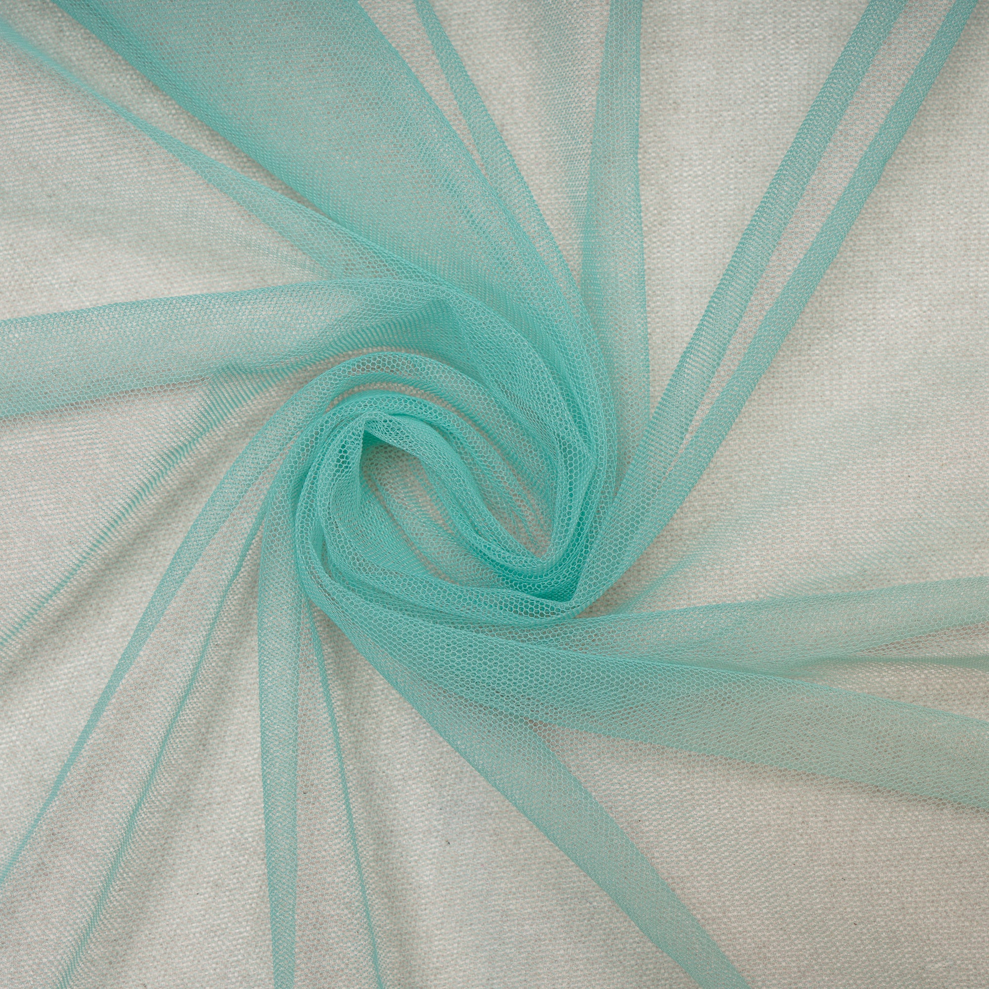 (Pre Cut 0.50 Mtr) Aqua Green Color Nylon Butterfly Net Fabric