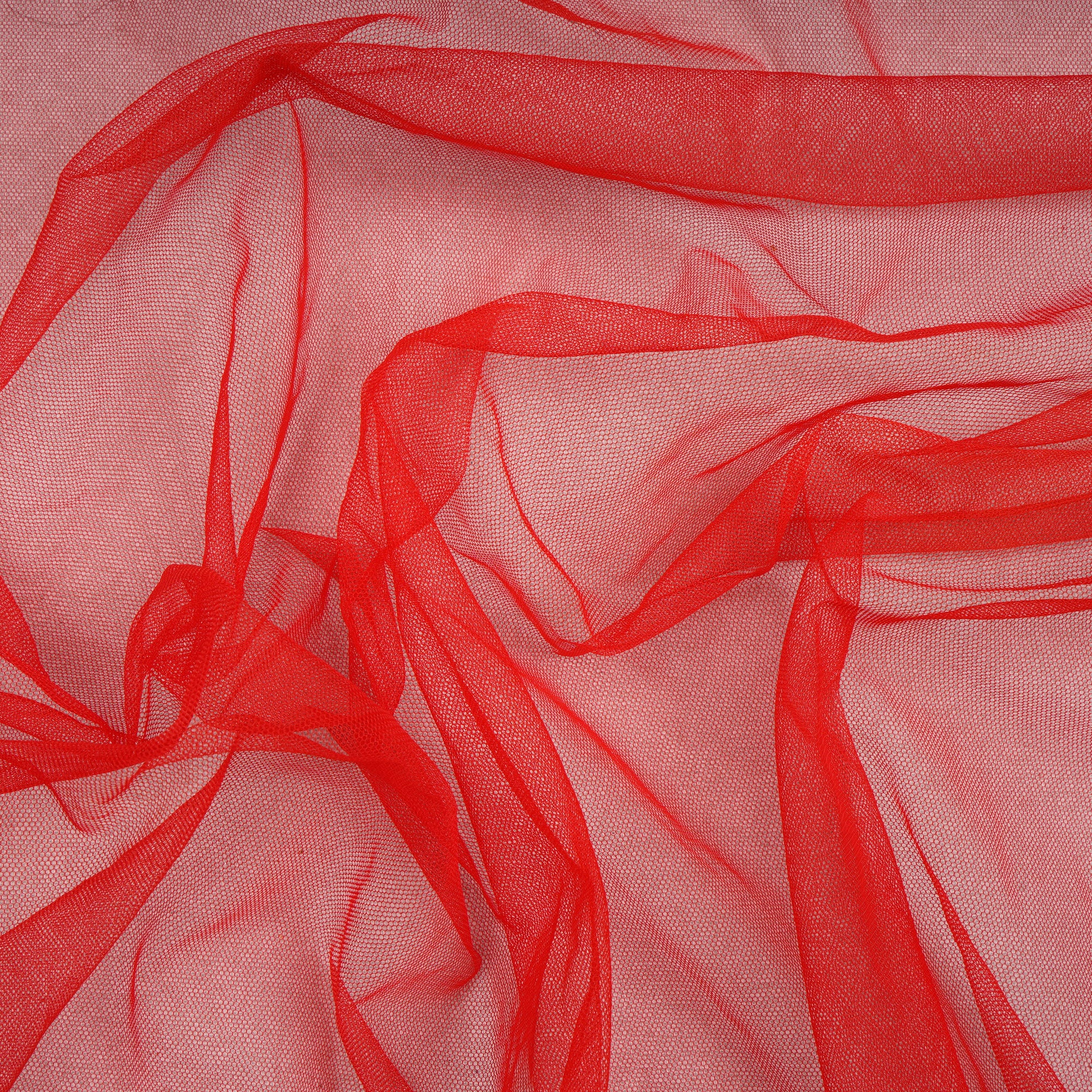 (Pre-Cut 1.00 Mtr)Red Nylon Butterfly Net Fabric