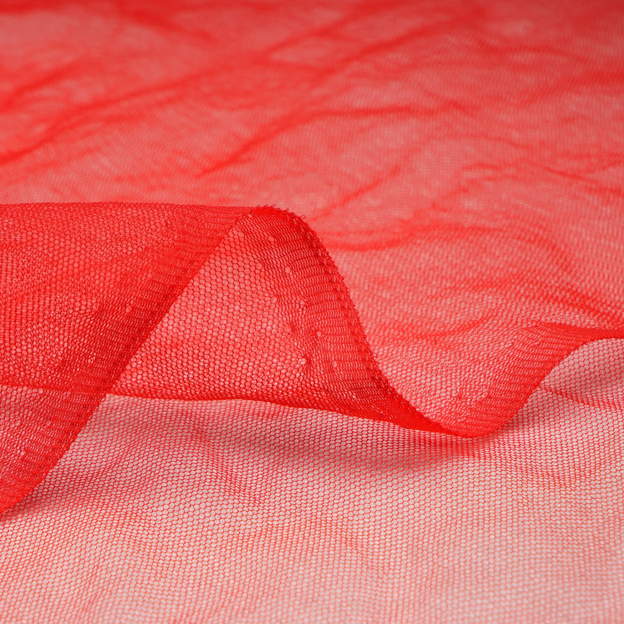 (Pre-Cut 1.00 Mtr)Red Nylon Butterfly Net Fabric