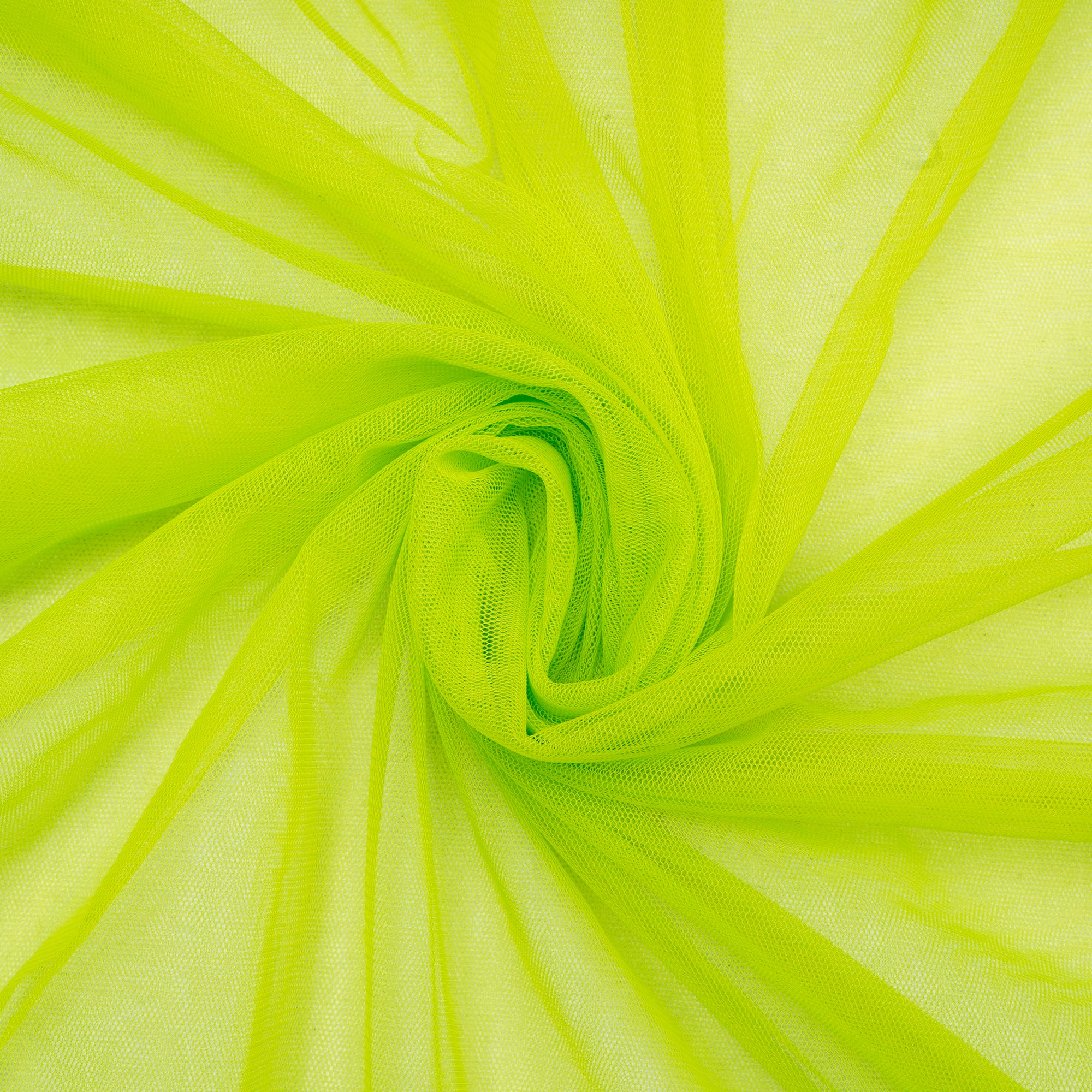 (Pre-Cut 1.00 Mtr)Lime Green Color Nylon Butterfly Net Fabric