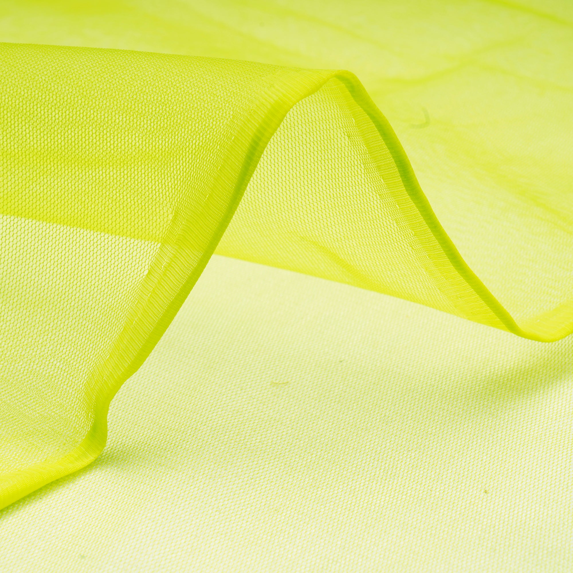 (Pre-Cut 1.00 Mtr)Lime Green Color Nylon Butterfly Net Fabric