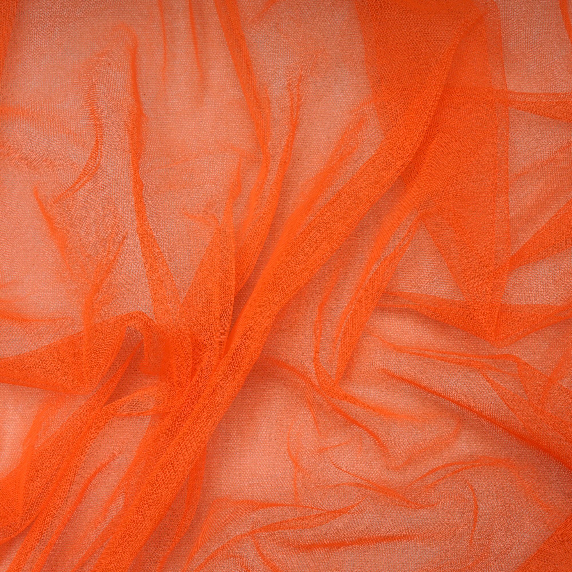 (Pre-Cut 1.65 Mtr)Orange Color Nylon Butterfly Net Fabric