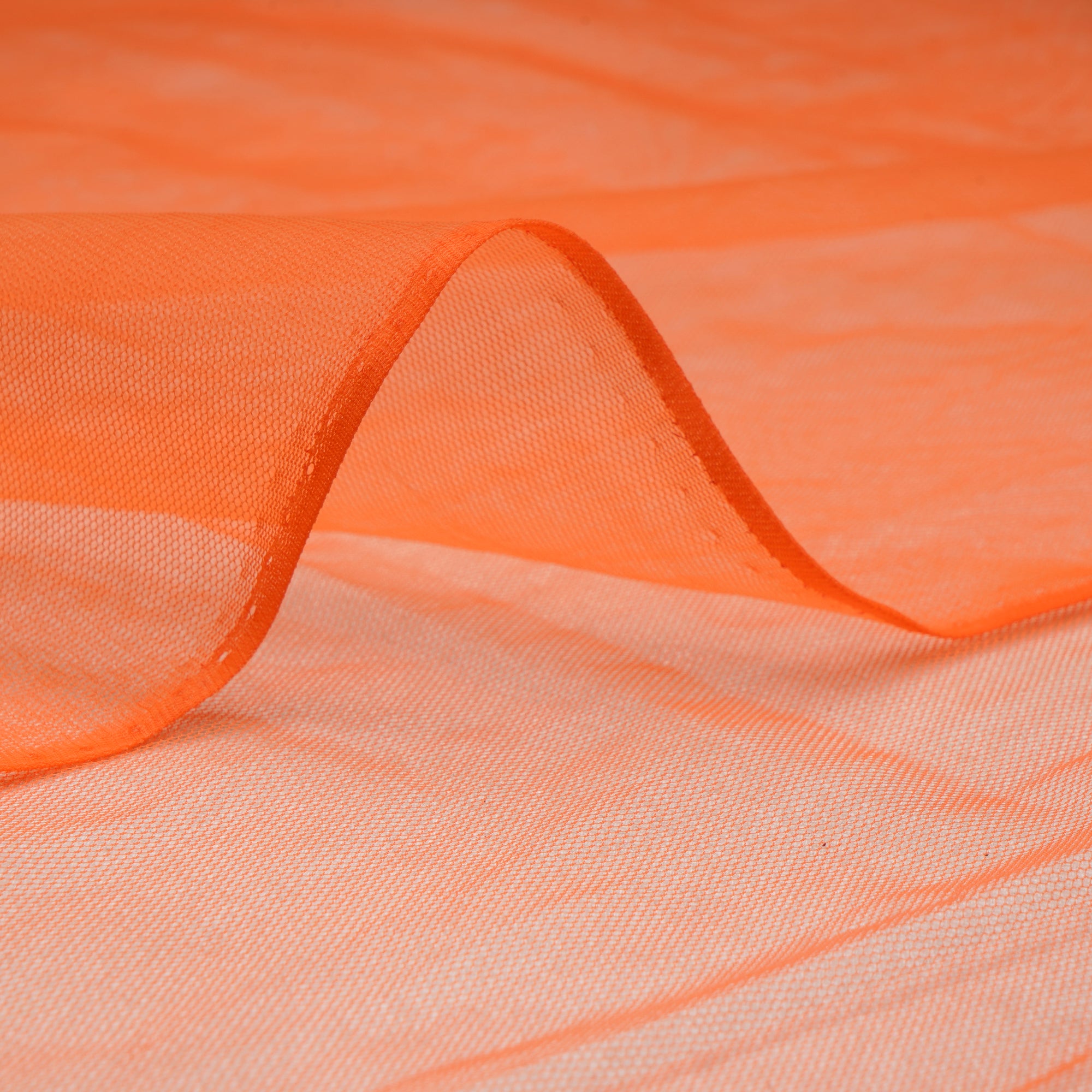 (Pre-Cut 1.65 Mtr)Orange Color Nylon Butterfly Net Fabric