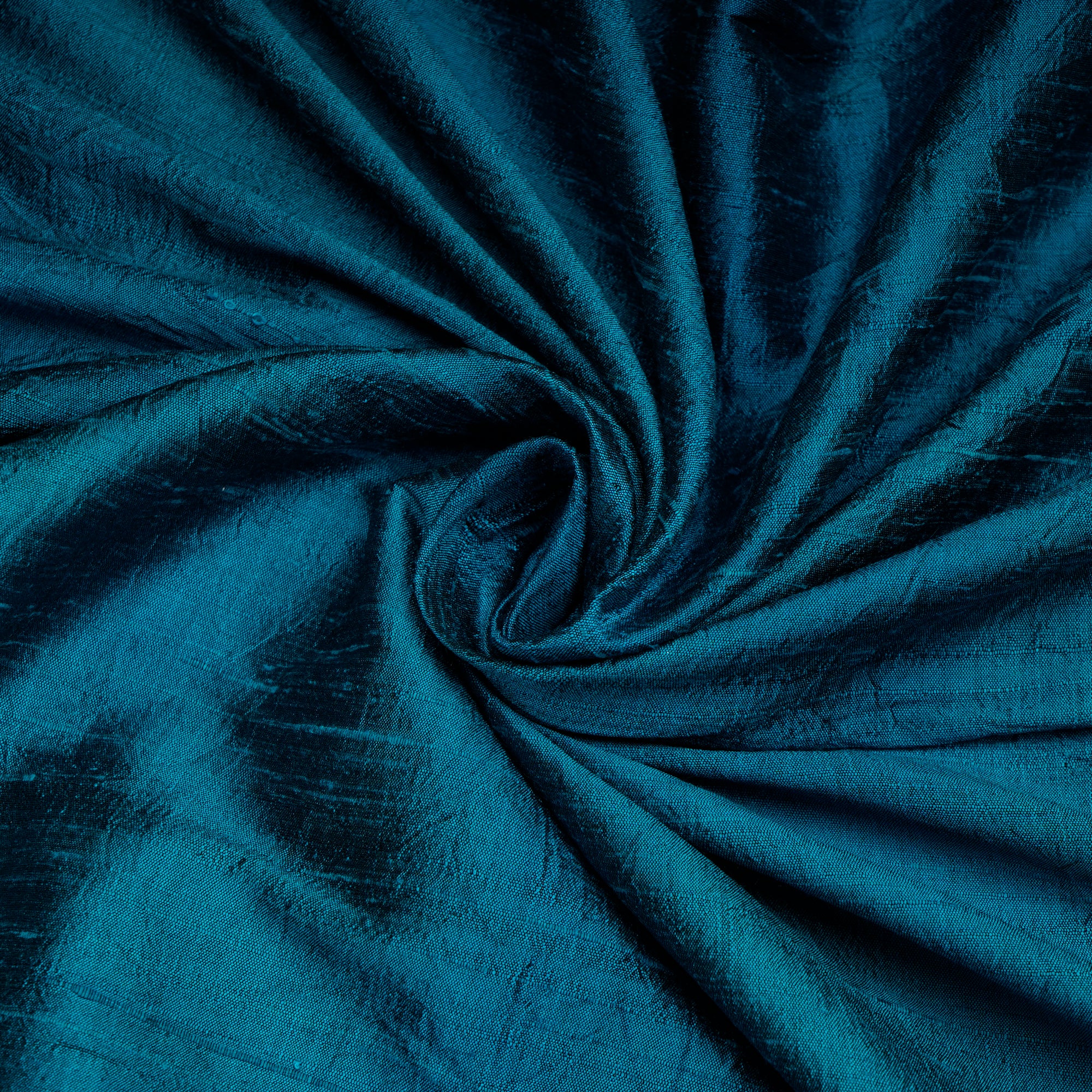 (Pre-Cut 0.75 Mtr)Fjord Blue Piece Dyed Blended Dupion Silk Fabric