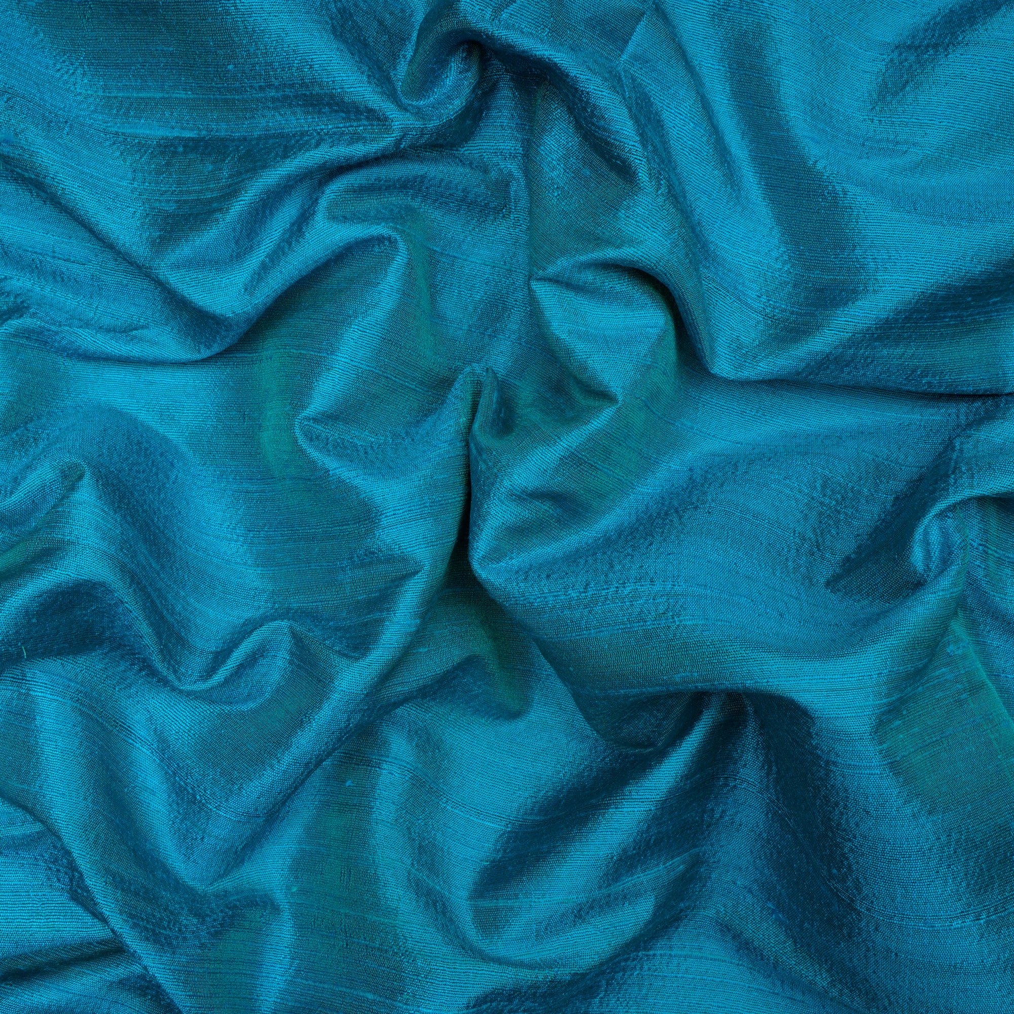 (Pre-Cut 1.85 Mtr)Blue Piece Dyed Blended Dupion Silk Fabric