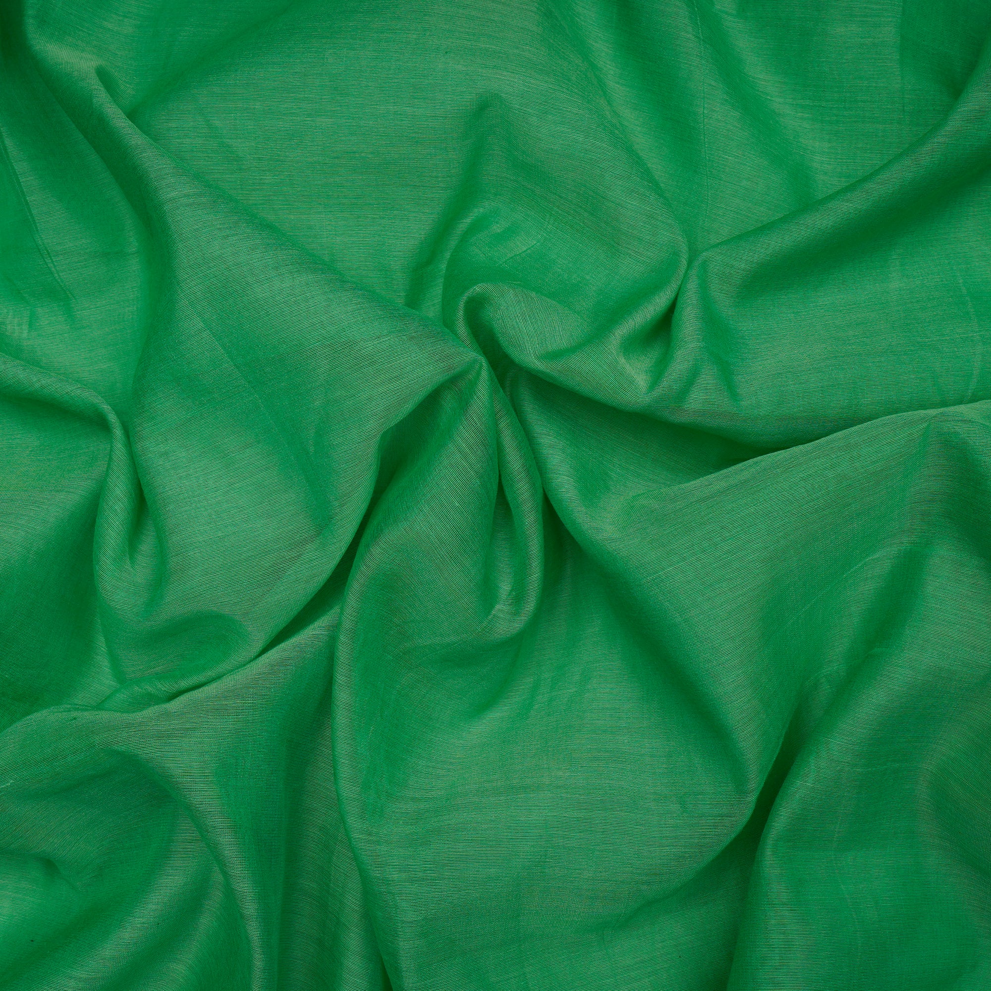 (Pre-Cut 1.00 Mtr)Green Yarn Dyed Fine Chanderi Fabric