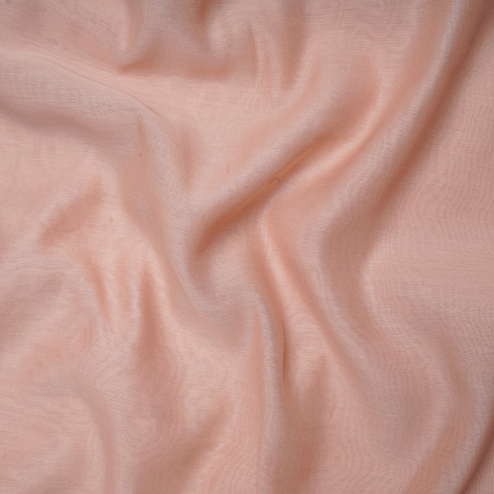 (Pre-Cut 1.30 Mtr)Peach Piece Dyed Fine Chanderi Fabric