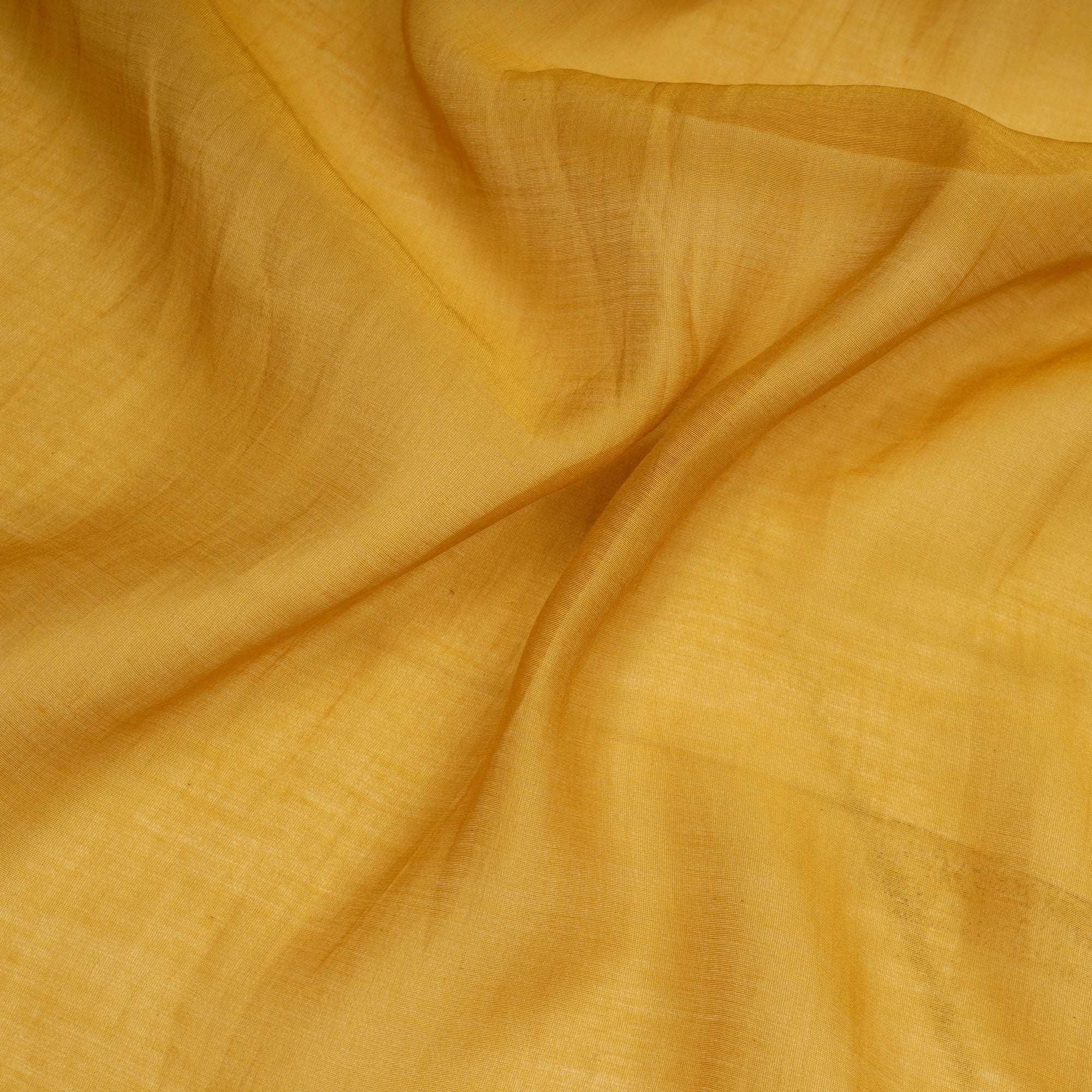 (Pre-Cut 1.60 Mtr) Yellow Piece Dyed Plain Silk-Cotton Fabric