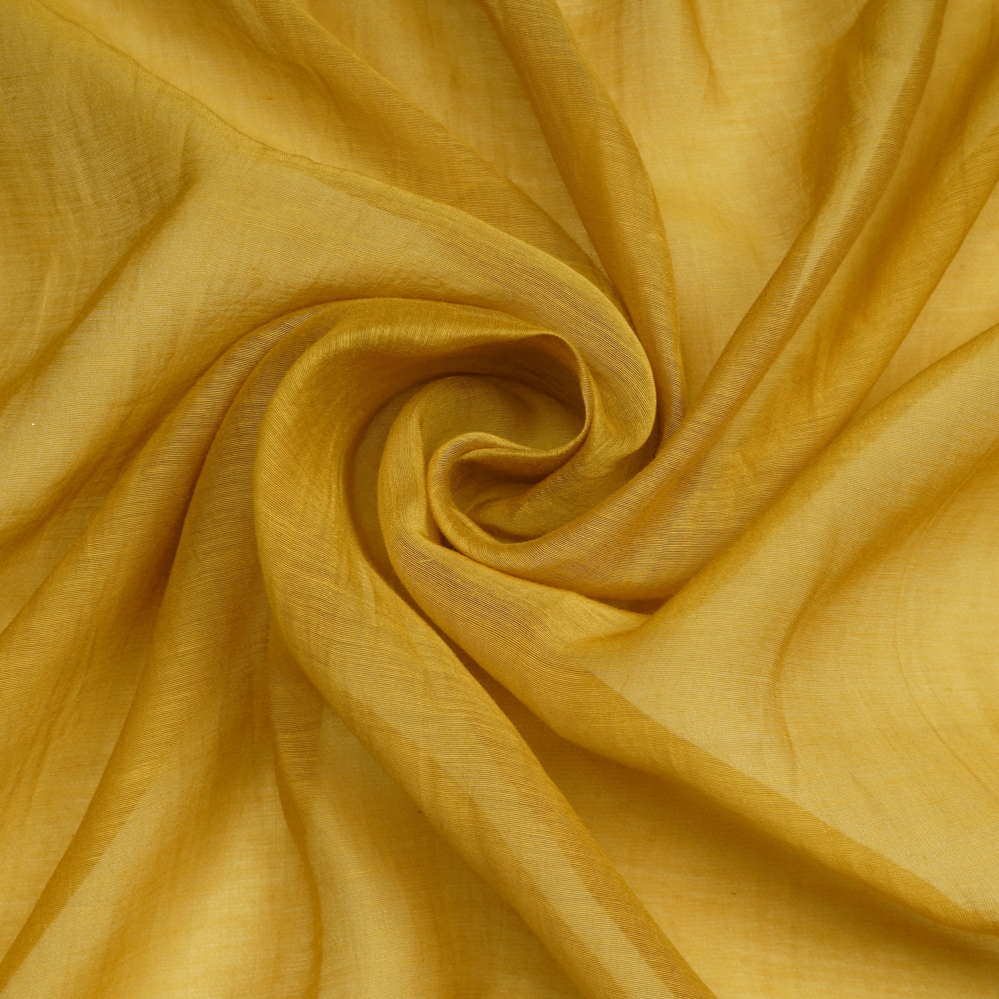 (Pre-Cut 1.60 Mtr) Yellow Piece Dyed Plain Silk-Cotton Fabric