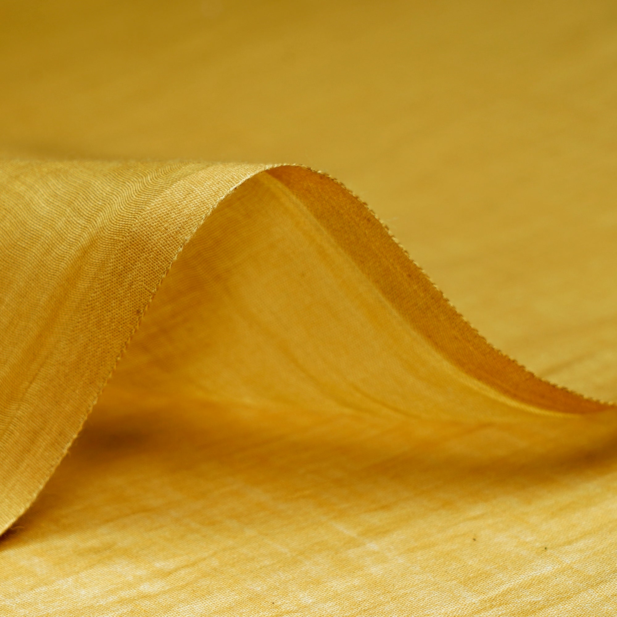 (Pre-Cut 1.60 Mtr) Yellow Piece Dyed Plain Silk-Cotton Fabric