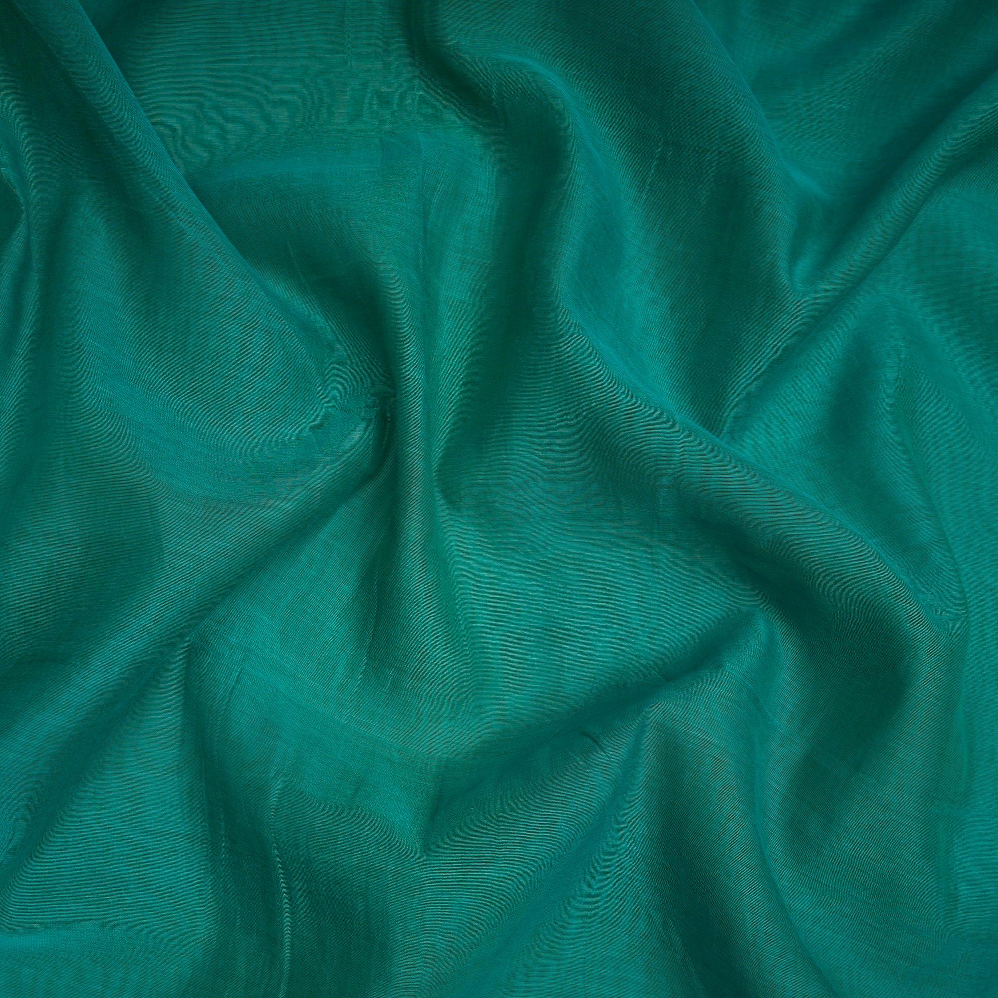 (Pre-Cut 1.90 Mtr)Green Piece Dyed Fine Chanderi Fabric