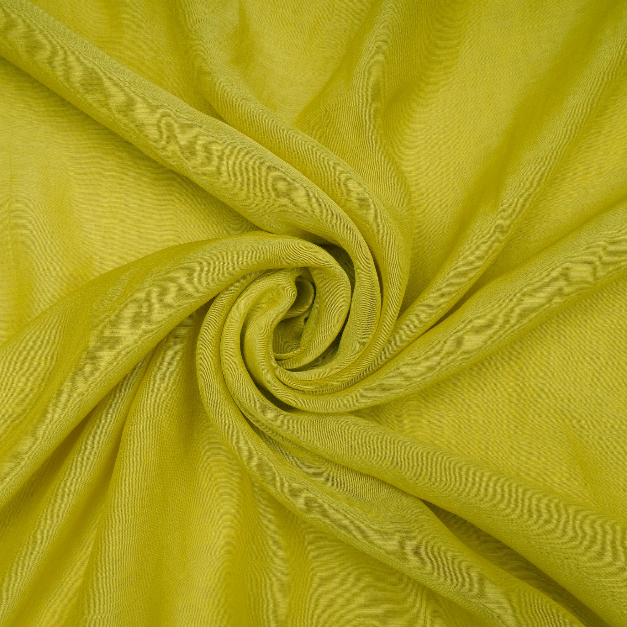 (Pre-Cut 2.00 Mtr)Yellow Piece Dyed Plain Silk-Cotton Fabric