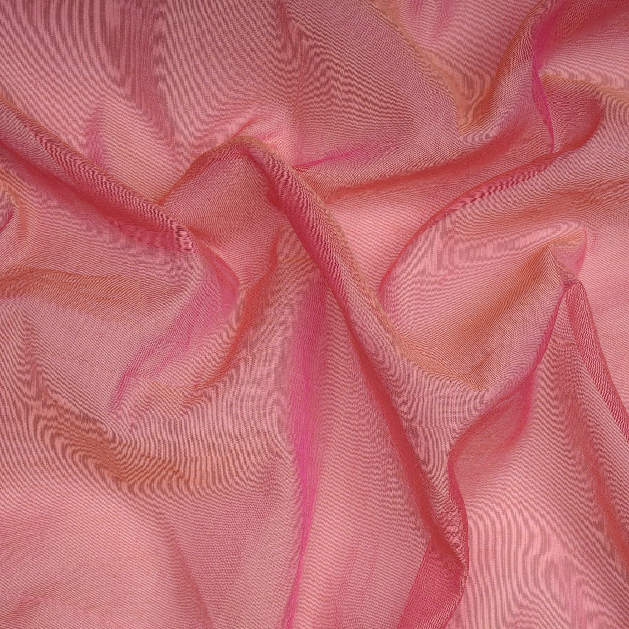 (Pre-Cut 2.05 Mtr)Pink Piece Dyed Plain Silk Cotton Fabric