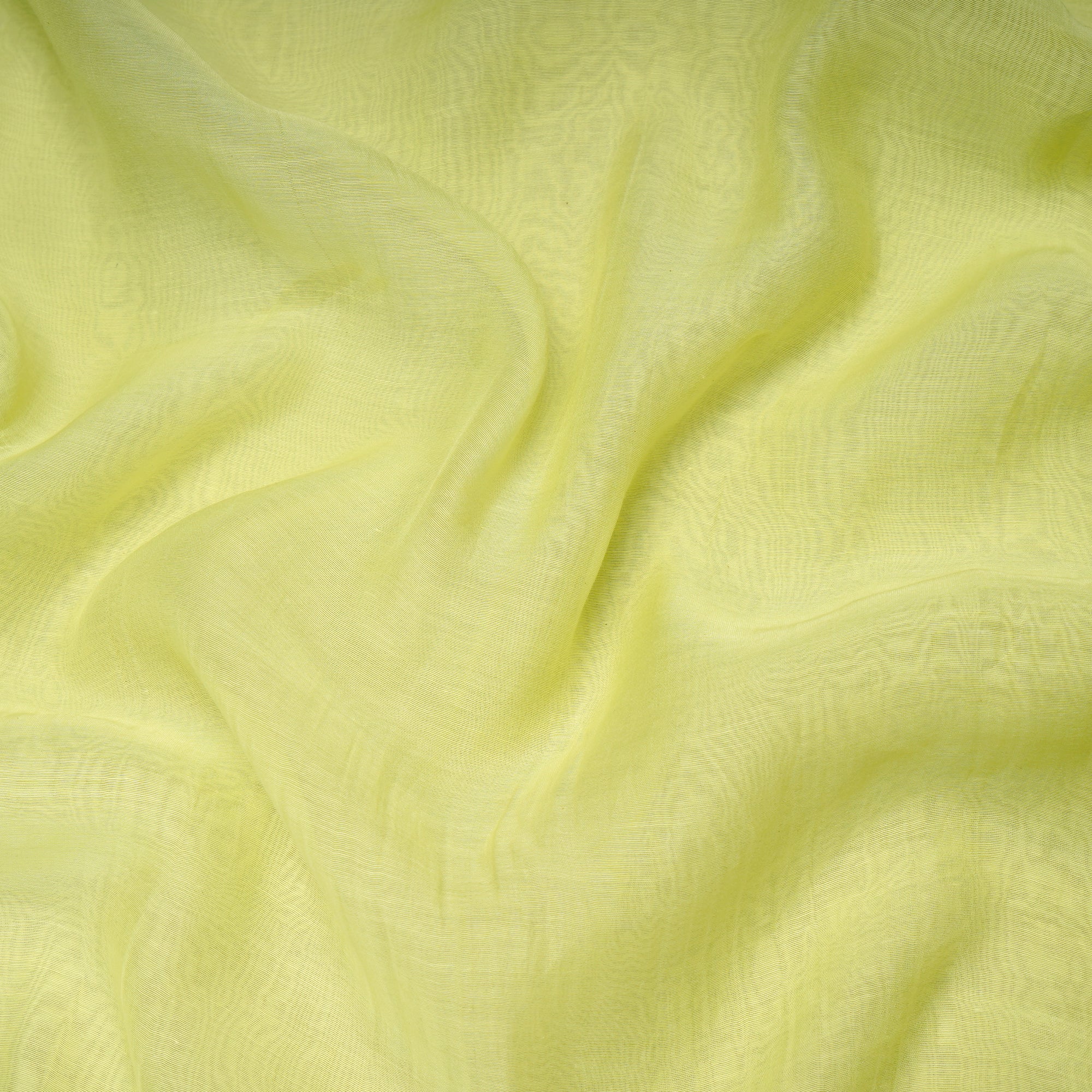 (Pre-Cut 2.25 Mtr)Shadow Lime Piece Dyed Pure Chanderi Fabric