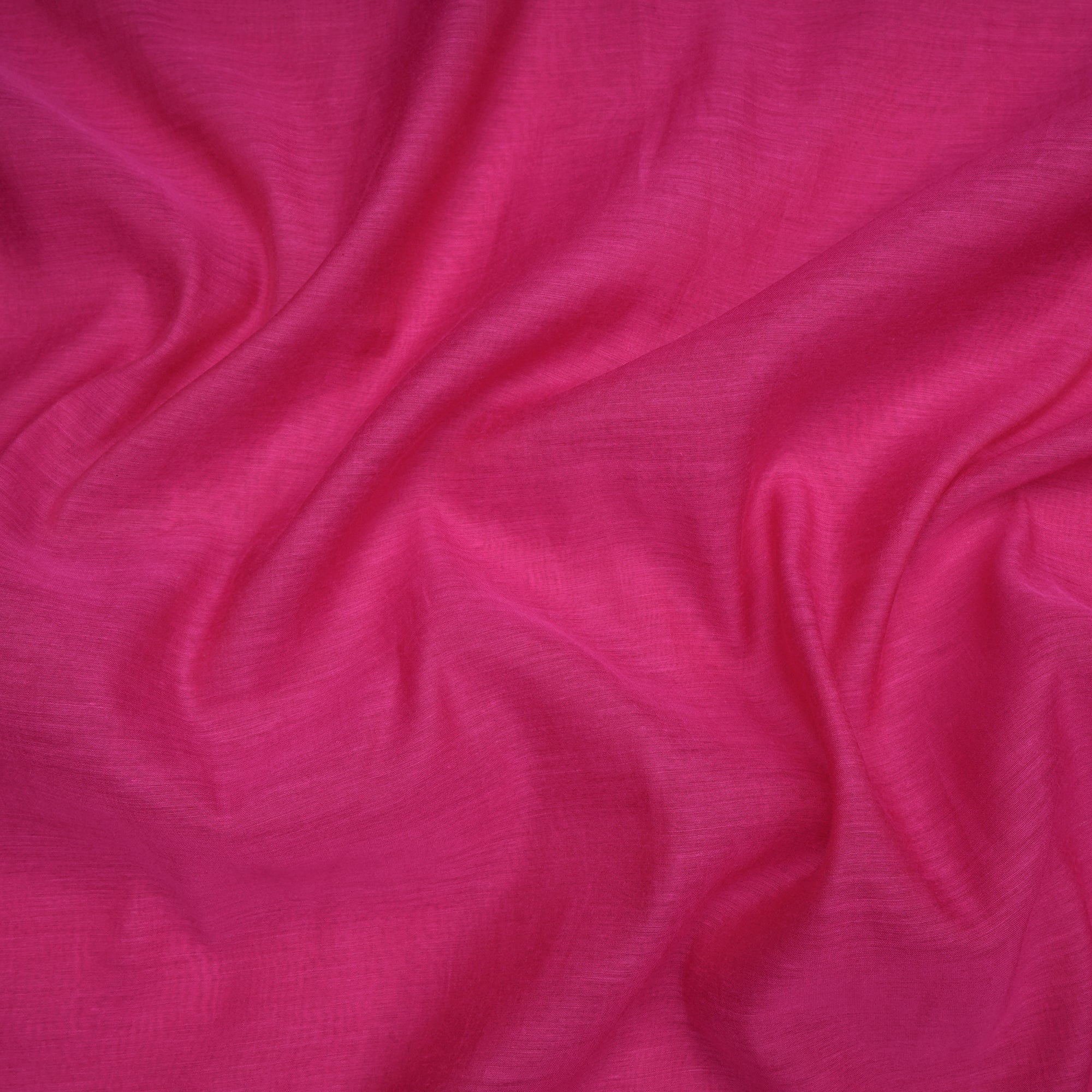 (Pre-Cut 2.45 Mtr) Rani Pink Piece Dyed Fine Pure Chanderi Fabric