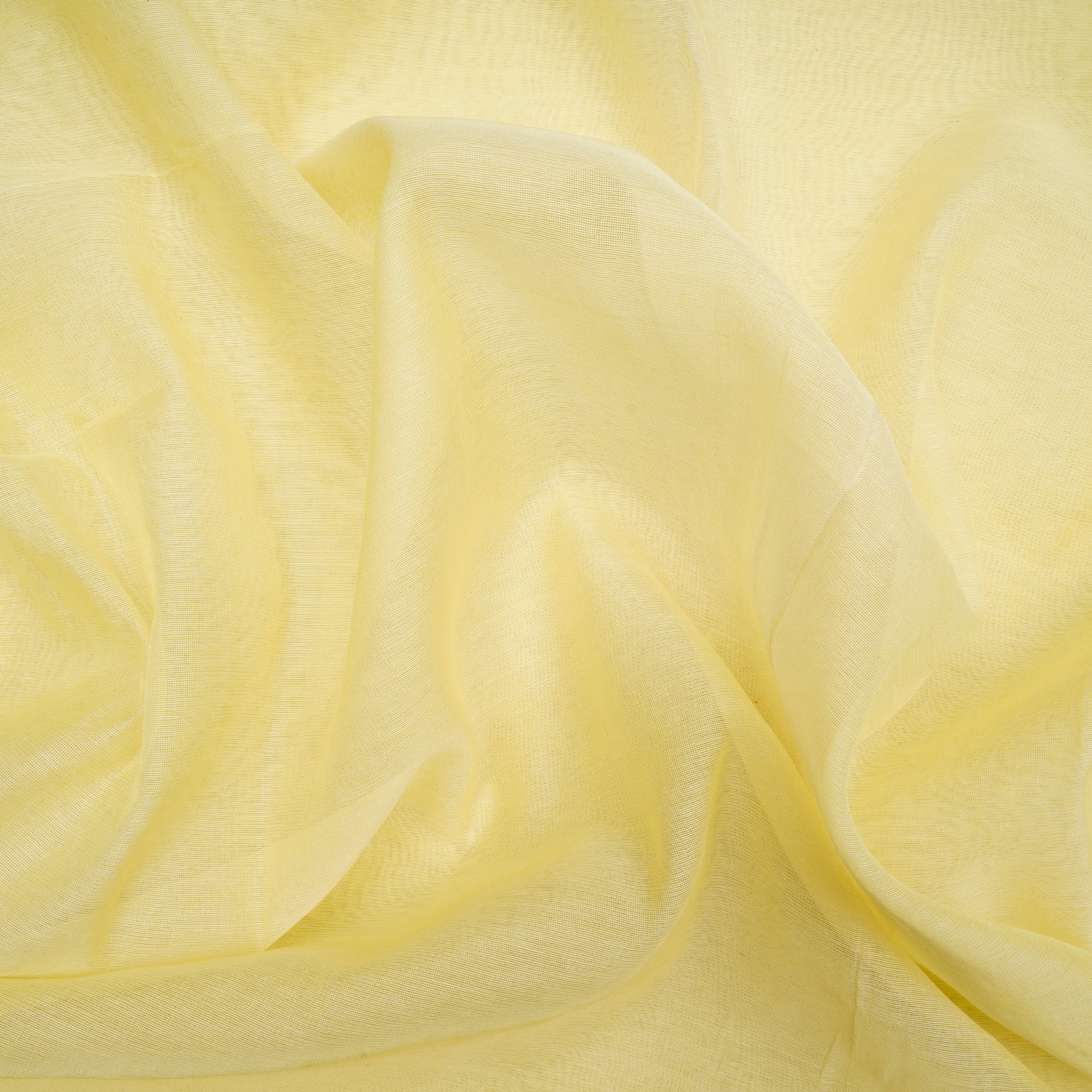 (Pre-Cut 2.55 Mtr)Yellow Color Pure Chanderi Fabric