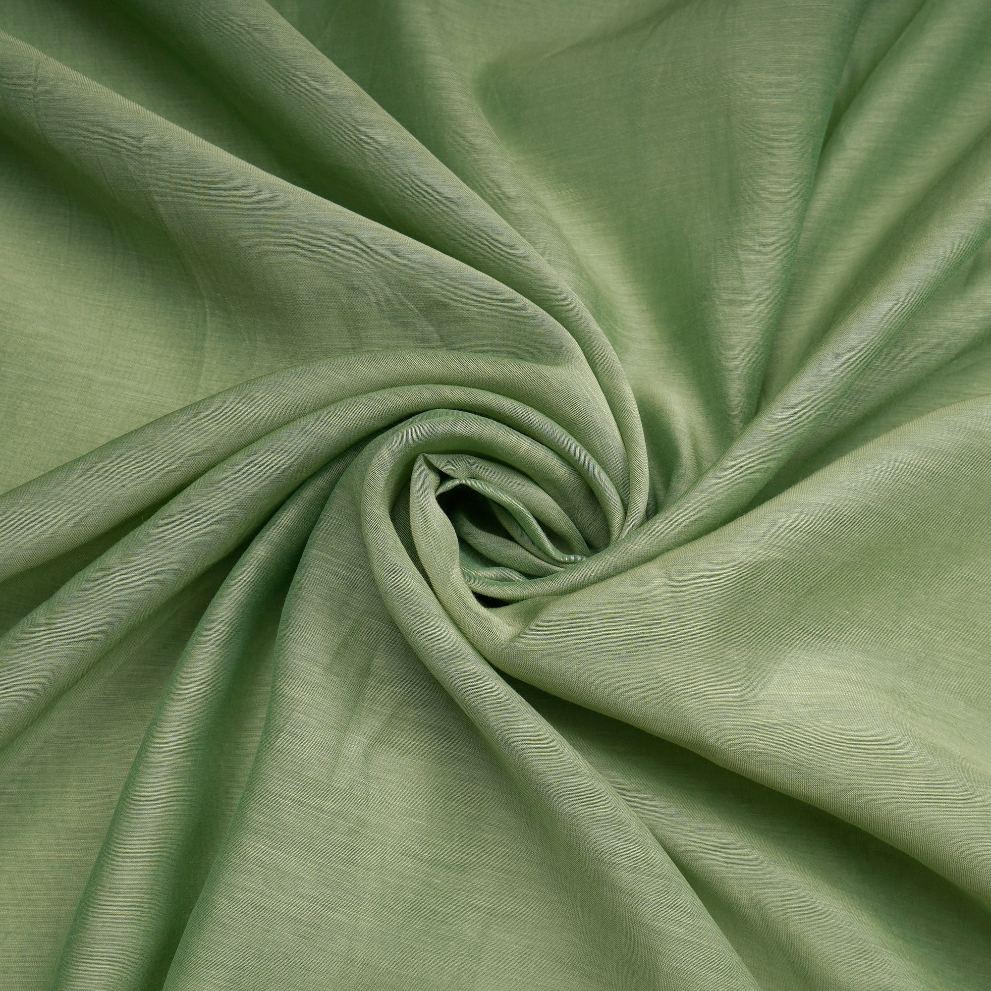 (Pre-Cut 2.55 Mtr)Sage Green Pure Fine Chanderi Fabric
