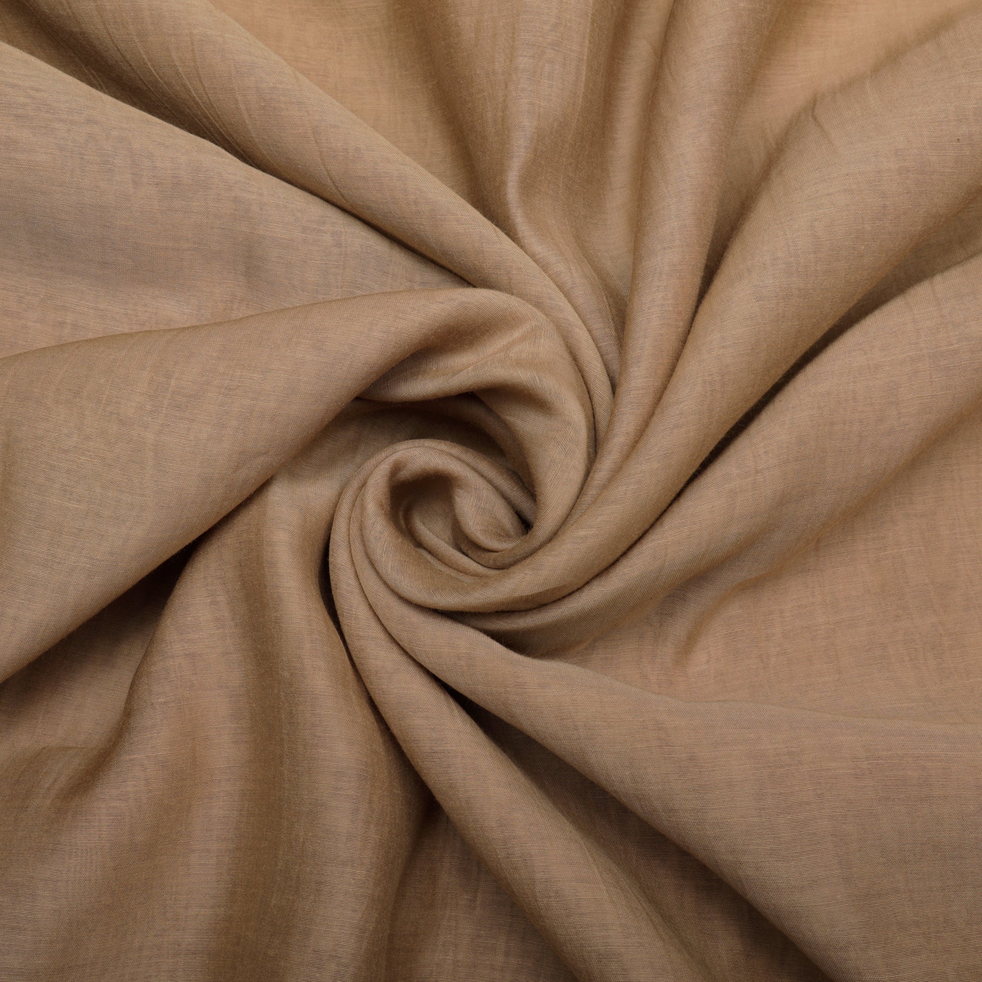 (Pre-Cut 2.70 Mtr)Light Brown Piece Dyed Pure Fine Chanderi Fabric