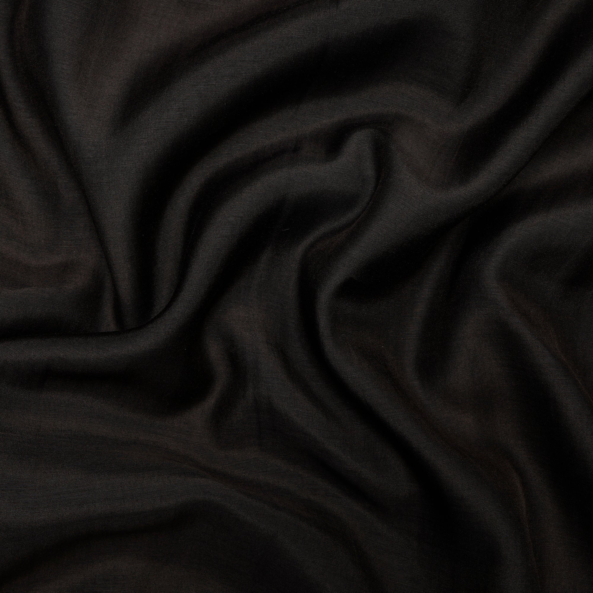 (Pre-Cut 2.80 Mtr)Black Piece Dyed Pure Fine Chanderi Fabric