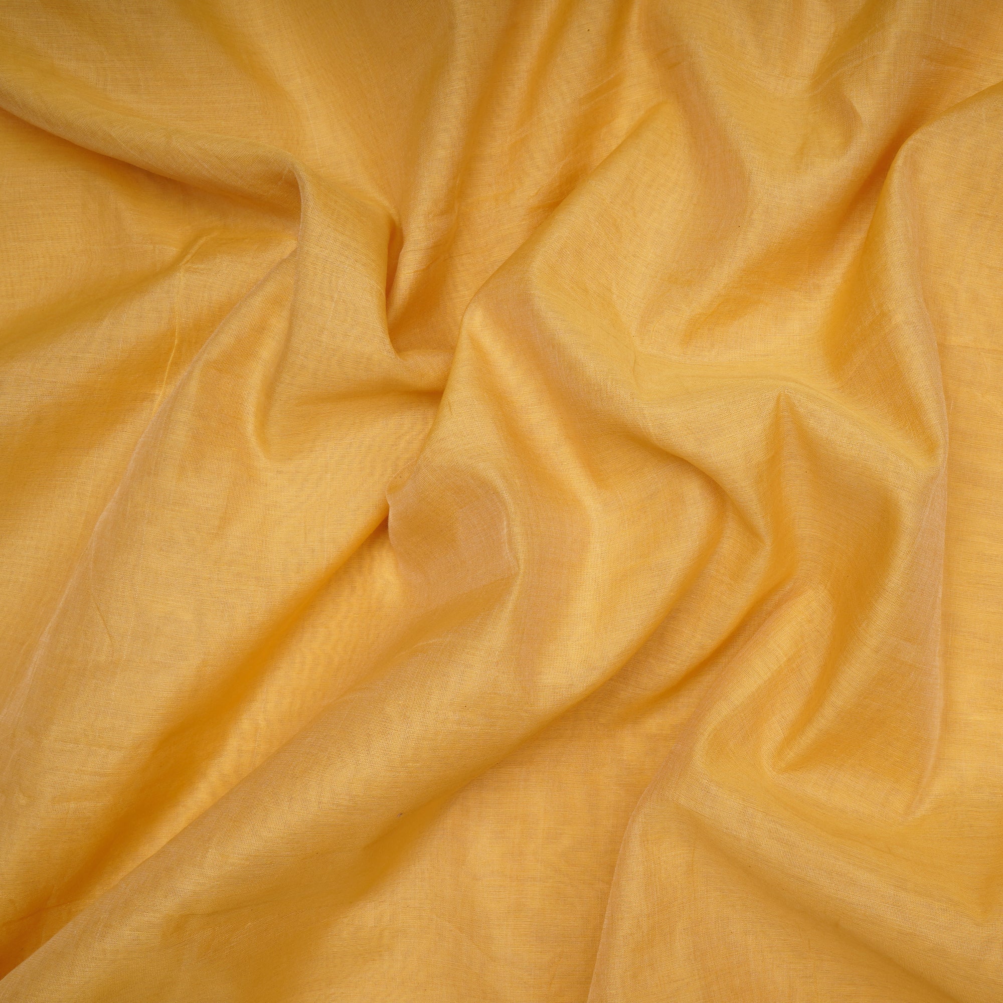 (Pre-Cut 2.90 Mtr) Yellow Color Piece Dyed Fine Chanderi Fabric