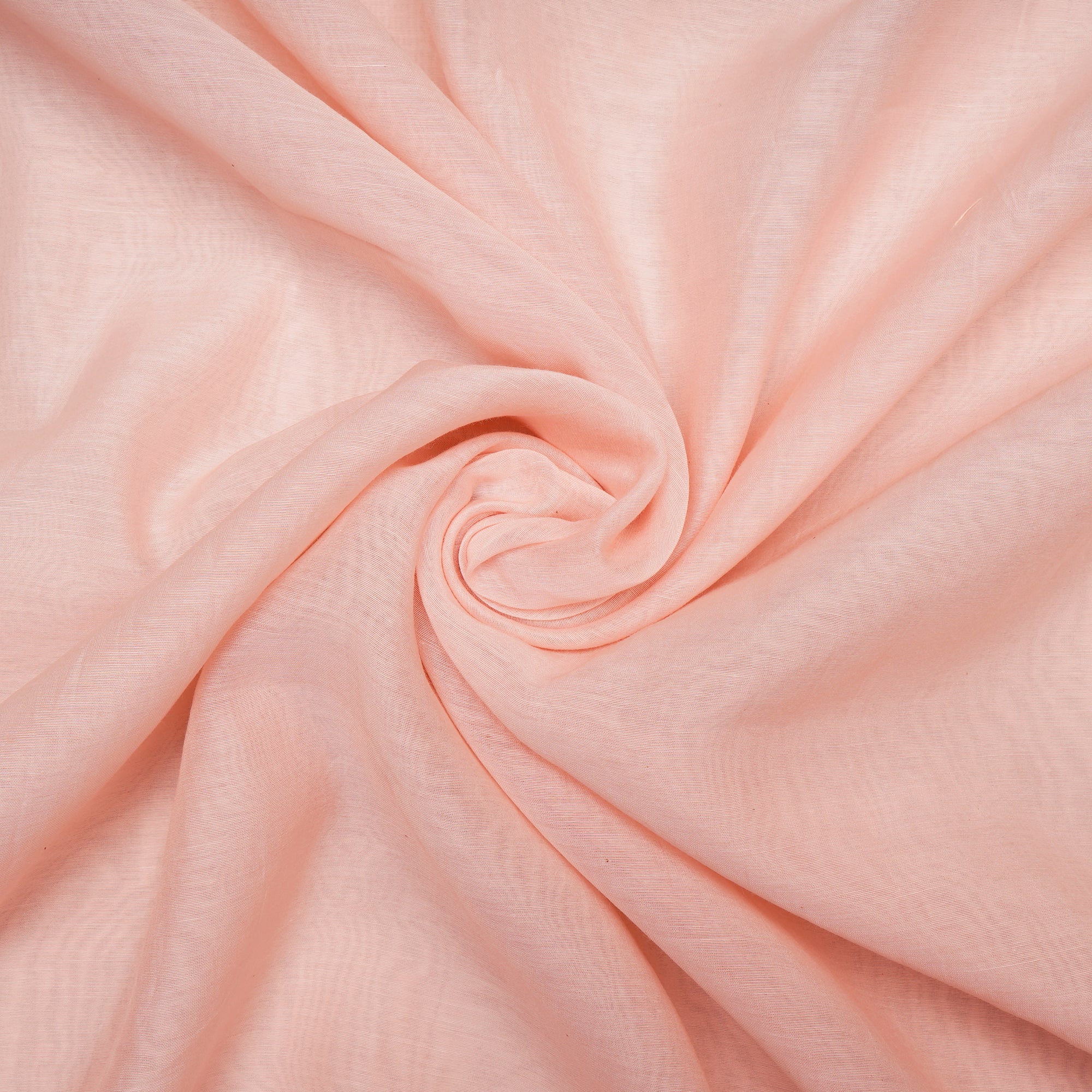 (Pre-Cut 3.00 Mtr)Peach Piece Dyed Pure Fine Chanderi Fabric