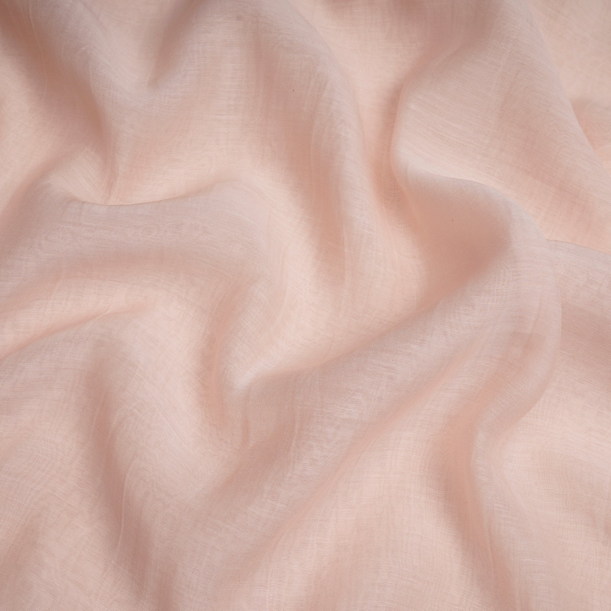 (Pre Cut 3.20 Mtr)Peach Color Piece Dyed Pure Fine Chanderi Fabric