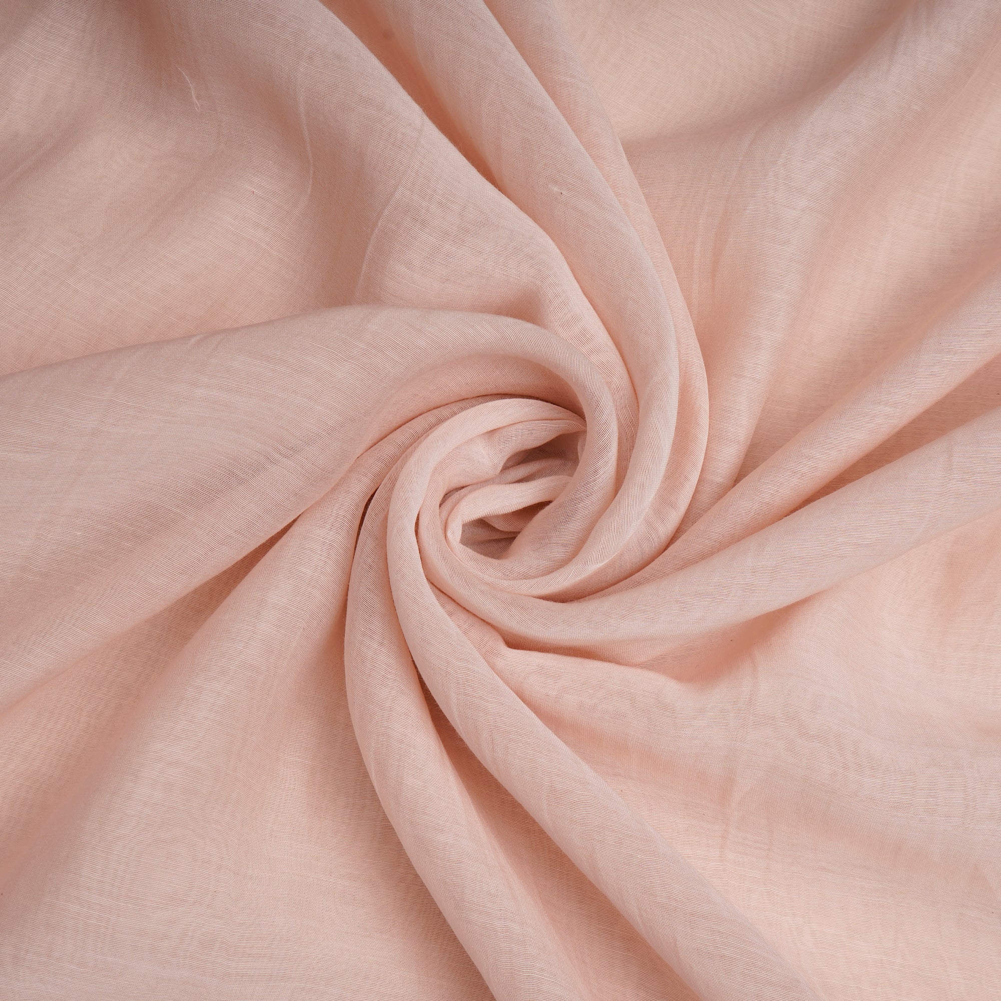 (Pre Cut 3.20 Mtr)Peach Color Piece Dyed Pure Fine Chanderi Fabric