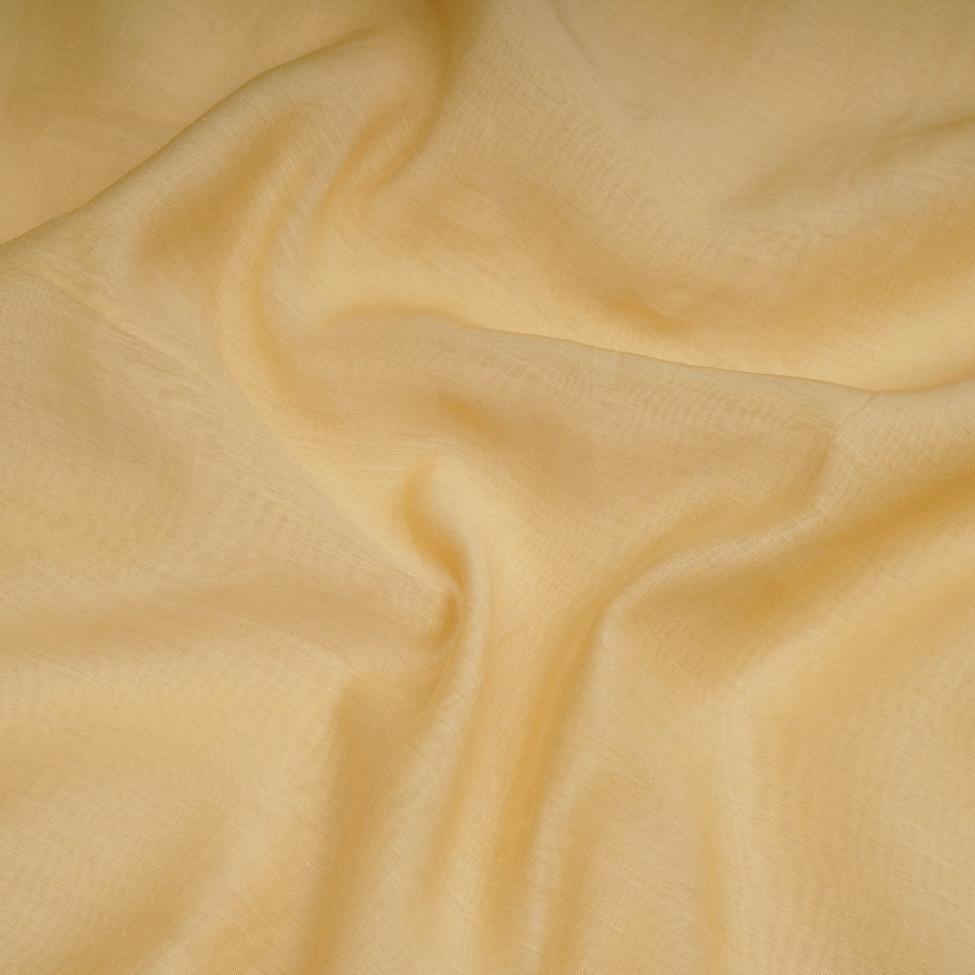 (Pre-Cut 3.25 Mtr)Yellow Piece Dyed Plain Fine Chanderi Fabric