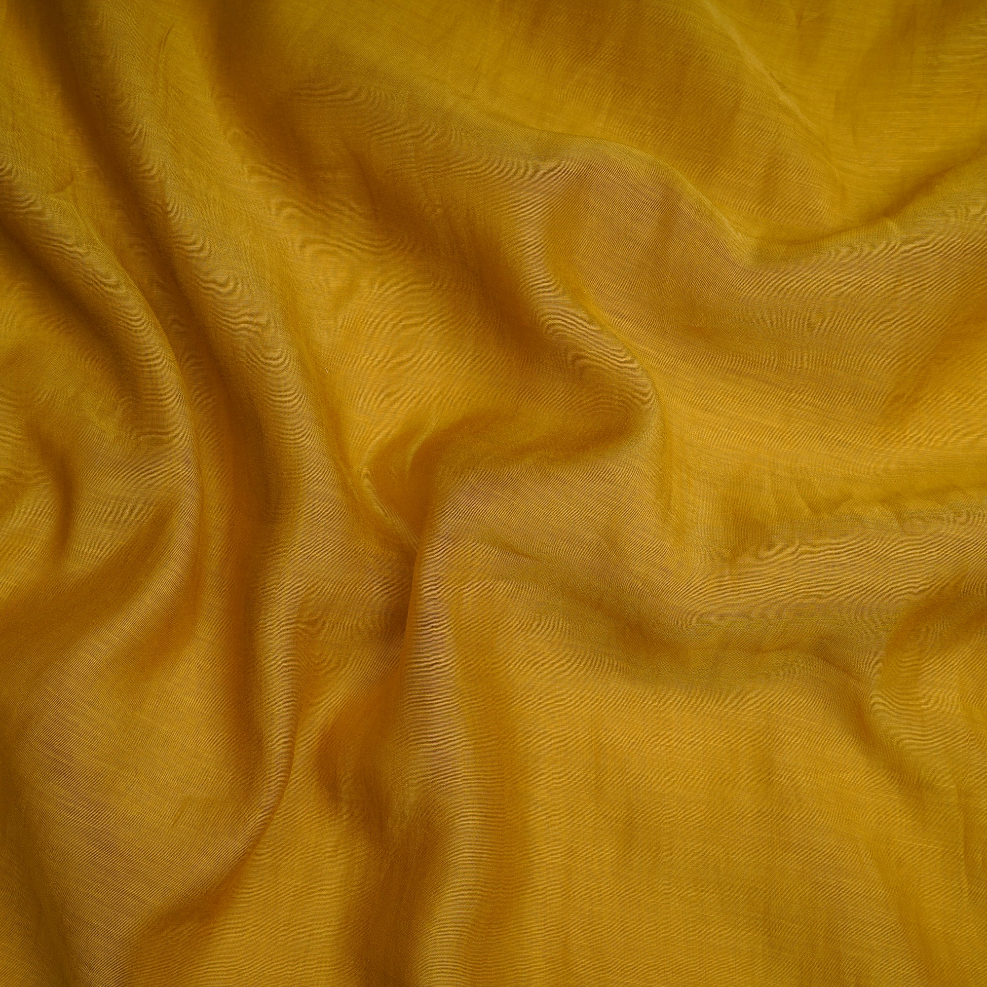 (Pre-Cut 3.25 Mtr)Yellow Color Piece Dyed Pure Chanderi Fabric