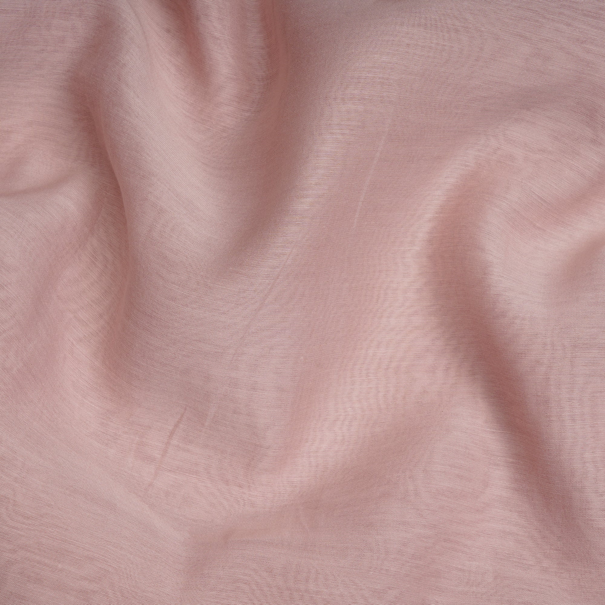 (Pre-Cut 4.00 Mtr)Blush Pink Piece Dyed Pure Plain Fine Chanderi Fabric