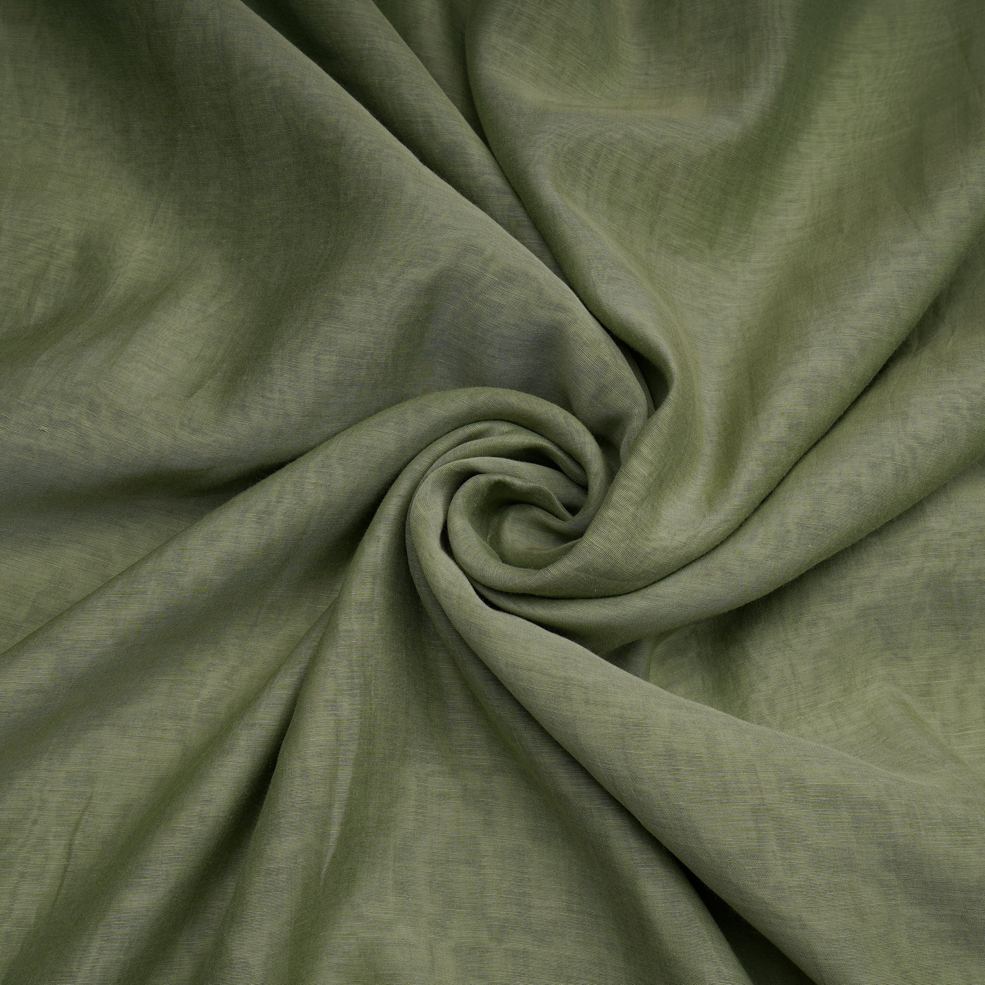 (Pre-Cut 4.95 Mtr)Olive Green Yarn Dyed Pure Chanderi Fabric