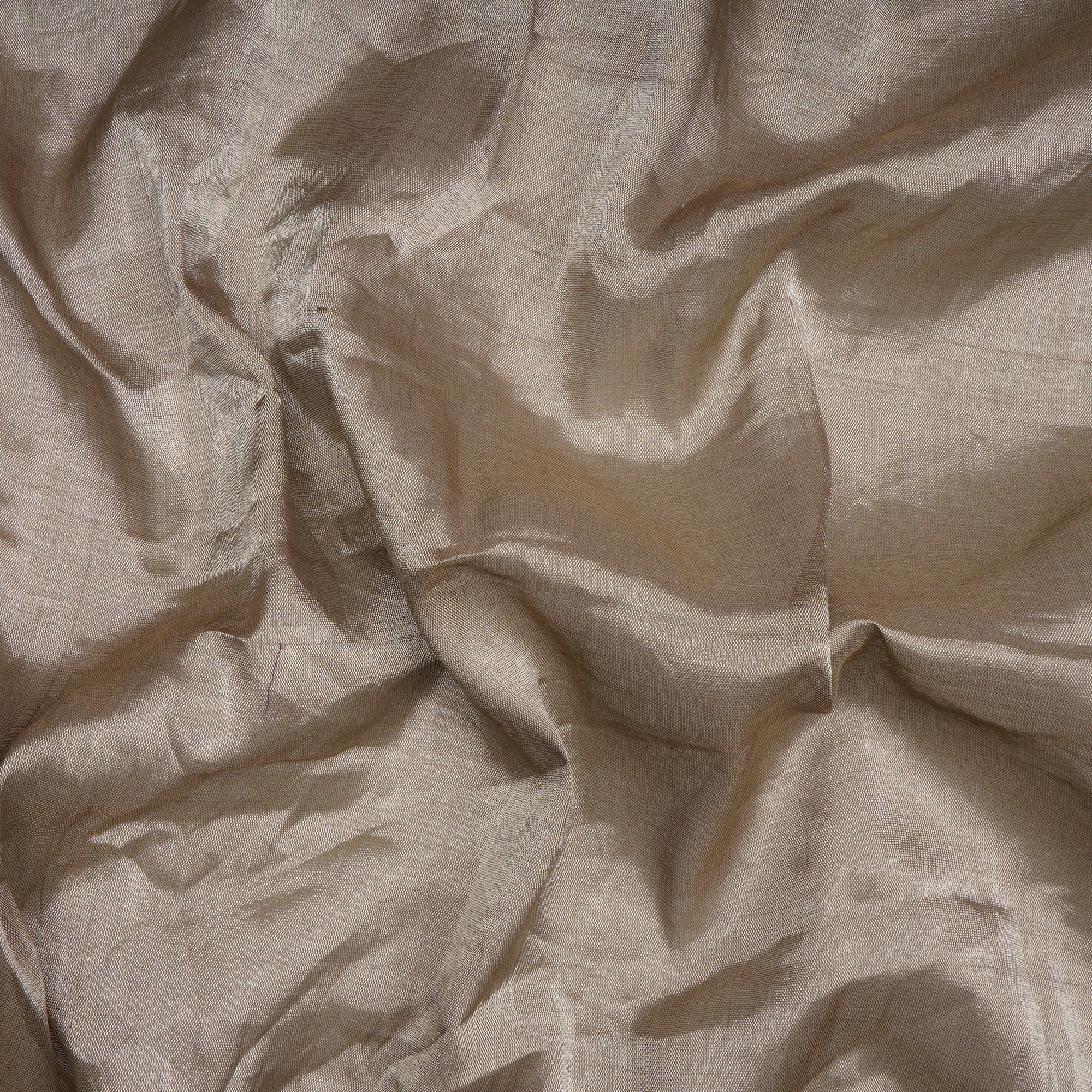 (Pre-Cut 0.82 Mtr)Dusty Brown Color Handwoven Tissue Fabric