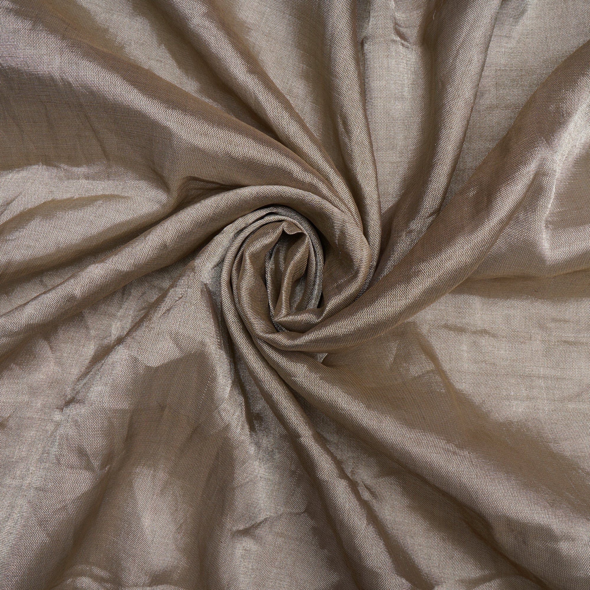 (Pre-Cut 0.82 Mtr)Dusty Brown Color Handwoven Tissue Fabric