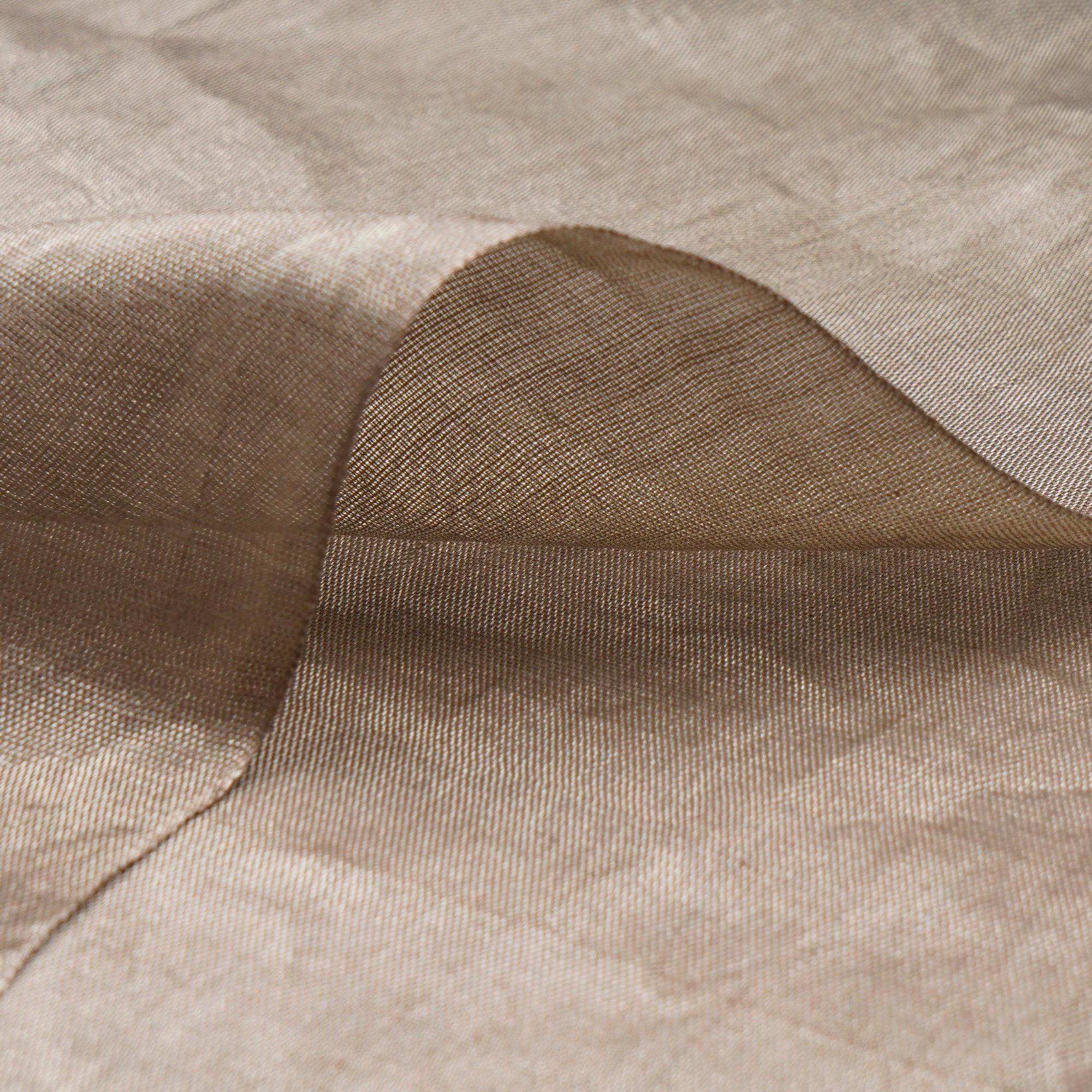 (Pre-Cut 0.82 Mtr)Dusty Brown Color Handwoven Tissue Fabric