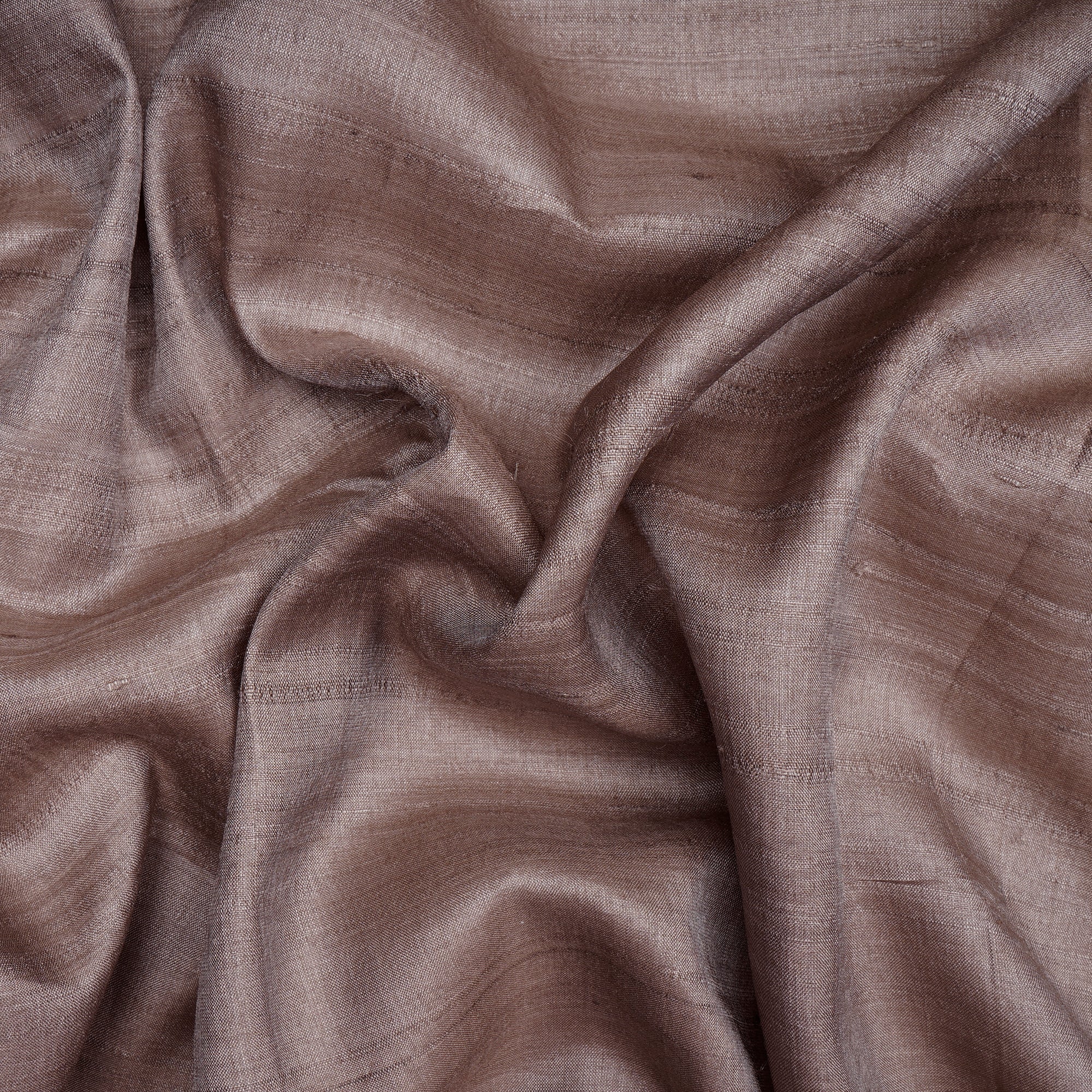 (Pre-Cut 0.60 Mtr)Grey Color Desi Tussar Silk Fabric