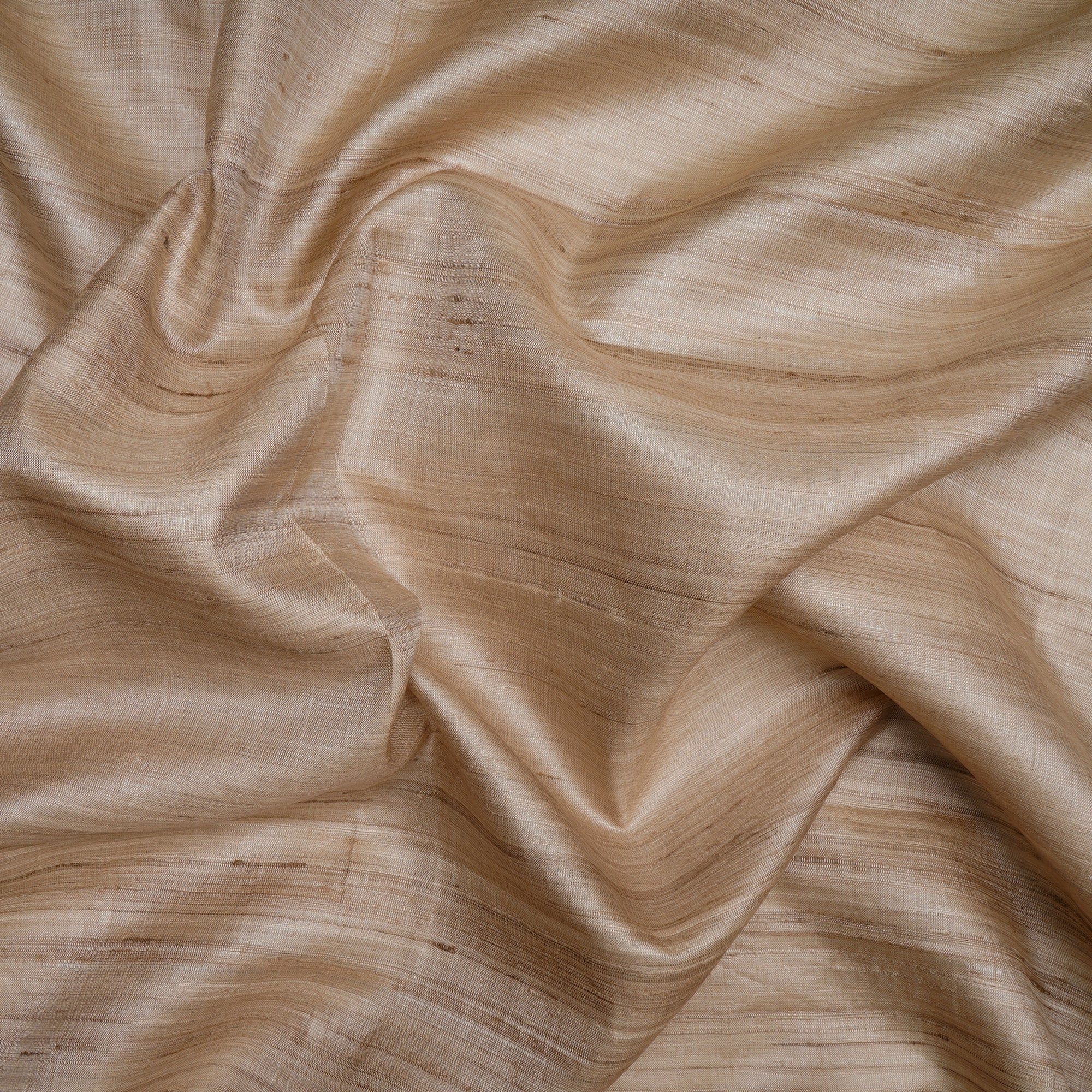 (Pre-Cut 0.75 Mtr)Beige Color Desi Tussar Silk Dyeable Fabric