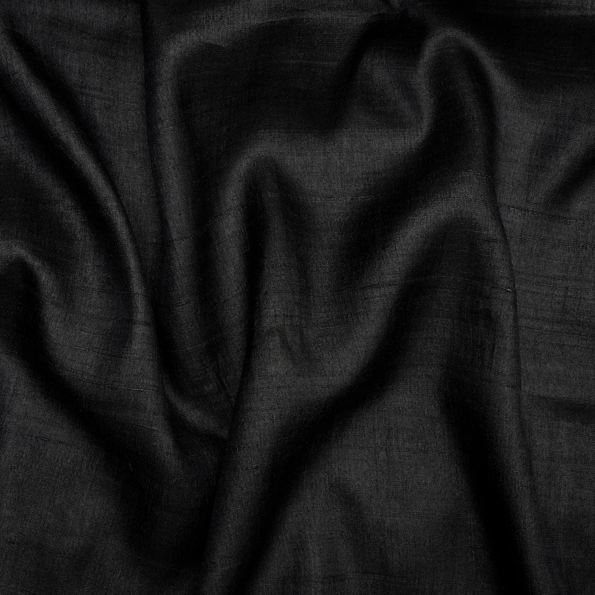 (Pre-Cut 0.95 Mtr)Black Piece Dyed Pure Silk Fabric