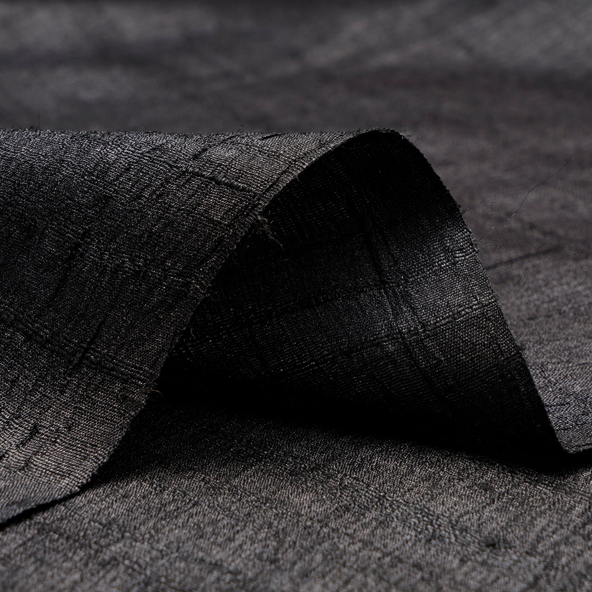 (Pre-Cut 0.95 Mtr)Black Piece Dyed Pure Silk Fabric