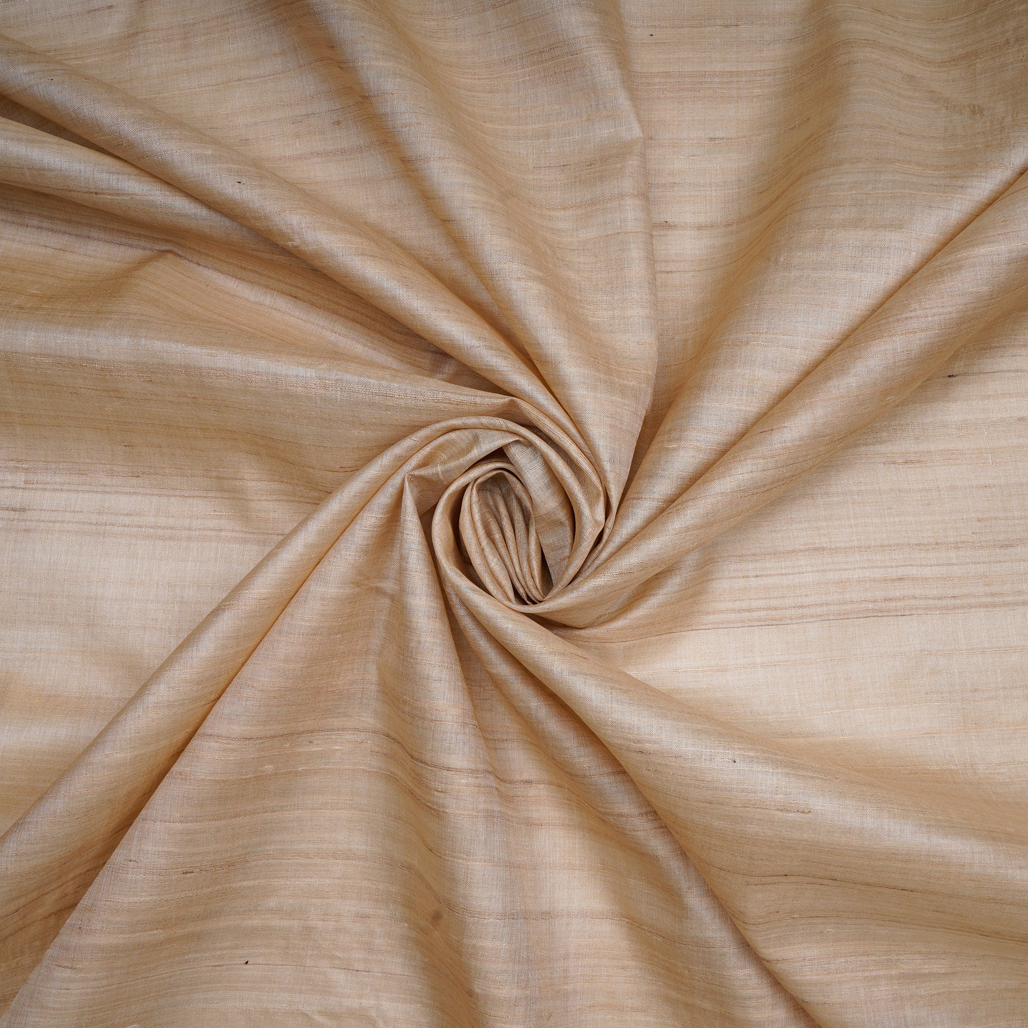 (Pre-Cut 1.50 Mtr)Natural Beige Handwoven Tussar Silk Fabric