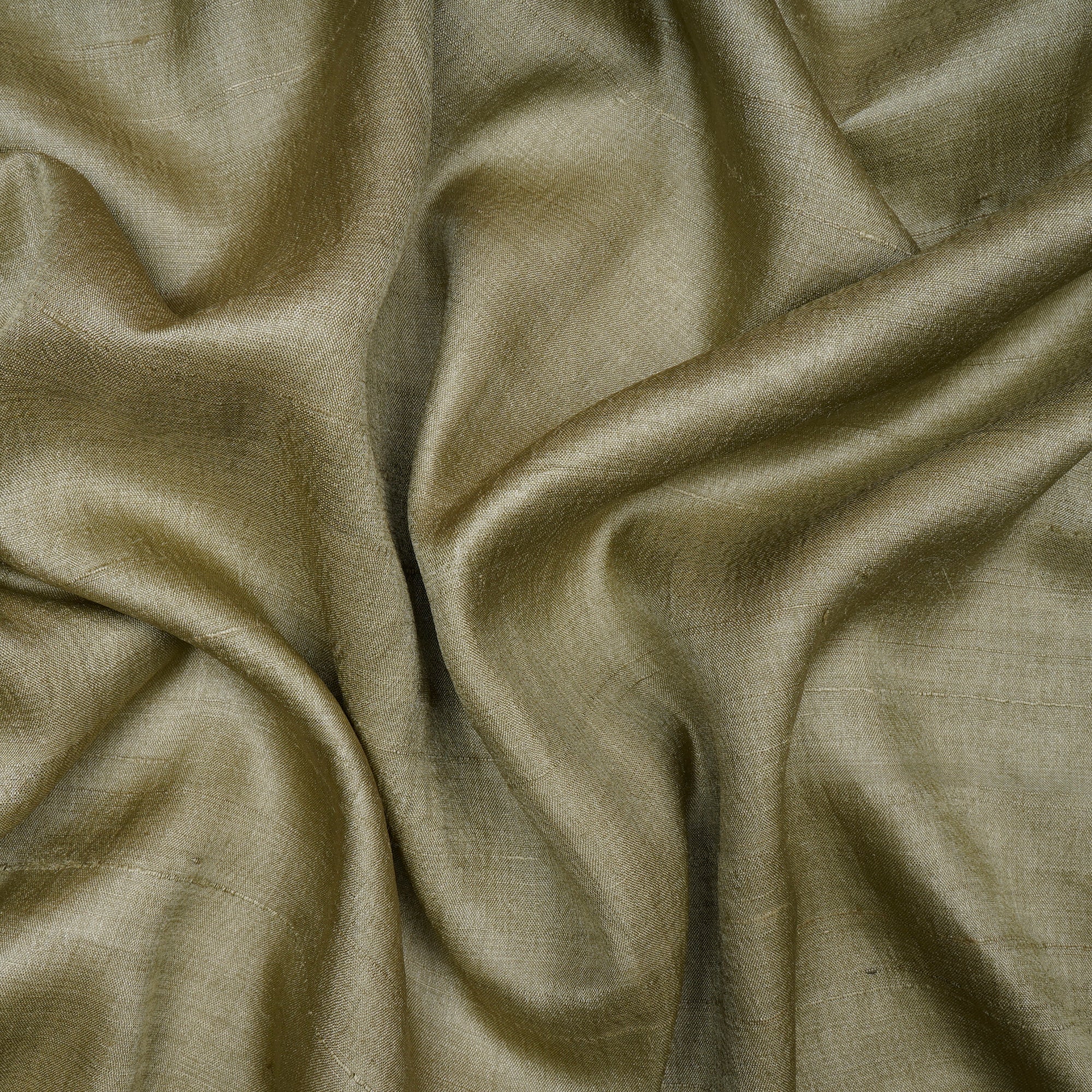 (Pre-Cut 1.55 Mtr)Bog Green Handwoven Desi Tusser Silk Fabric